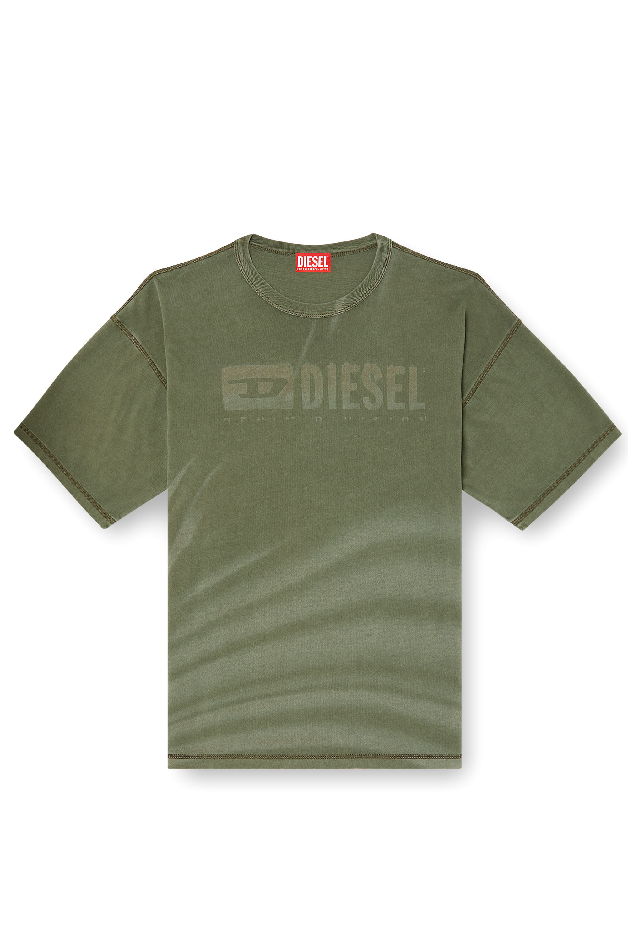 Men's Laser-faded logo T-shirt | Green | Diesel