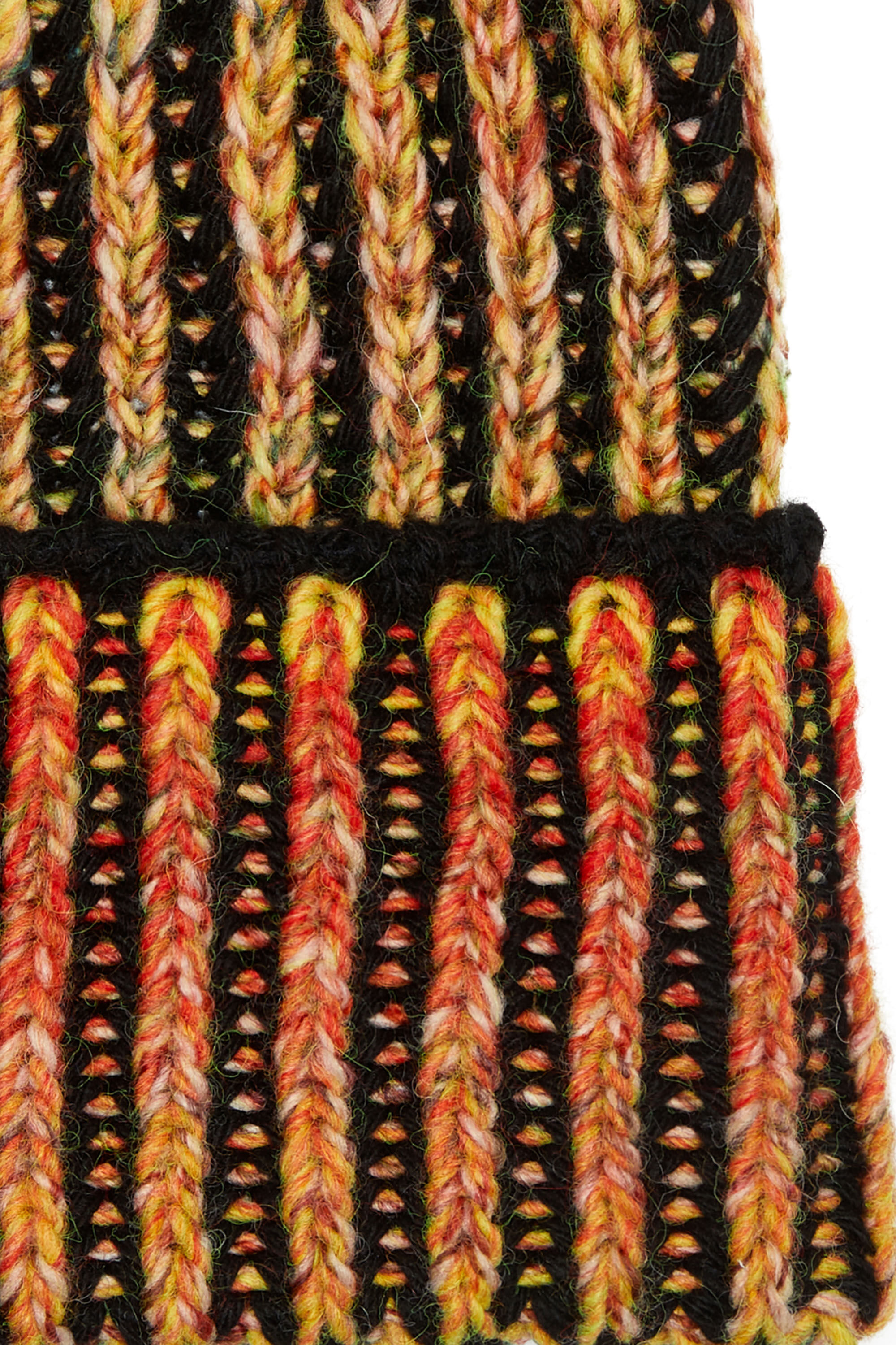 Women's Ribbed beanie with dégradé neon stripes | Multicolor | Diesel