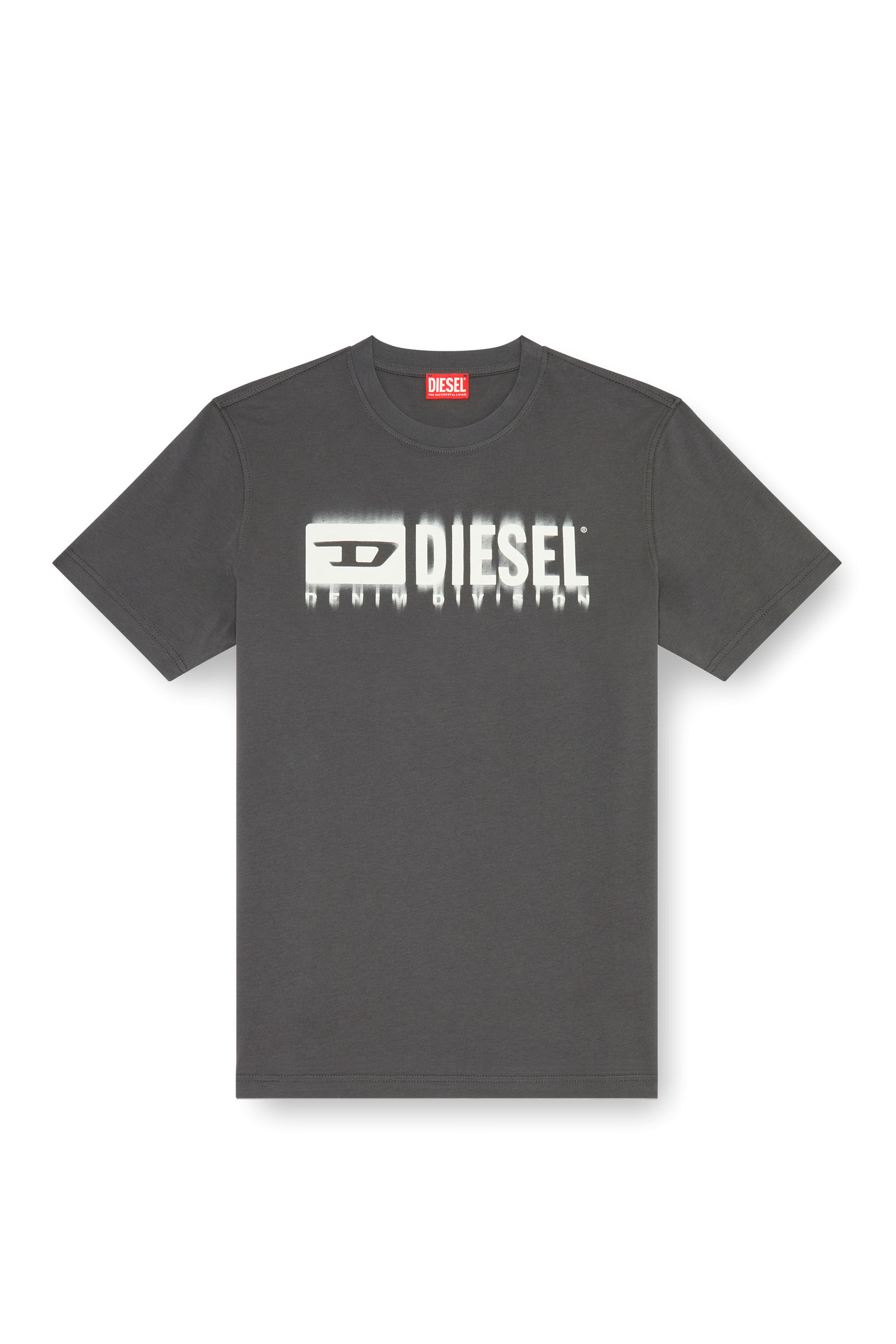 Men s T shirt with blurry Diesel logo Grey Diesel