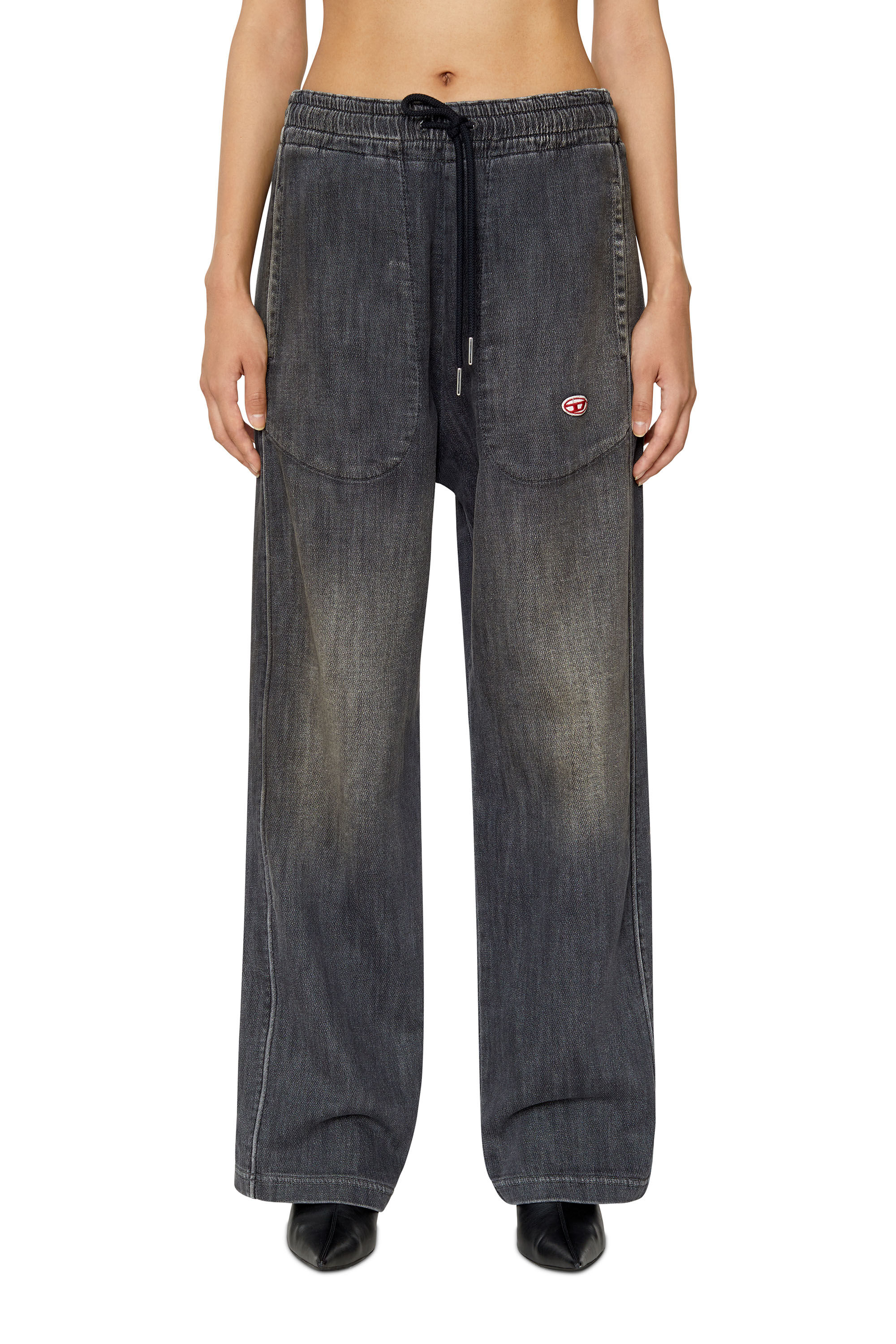 Black track discount denim