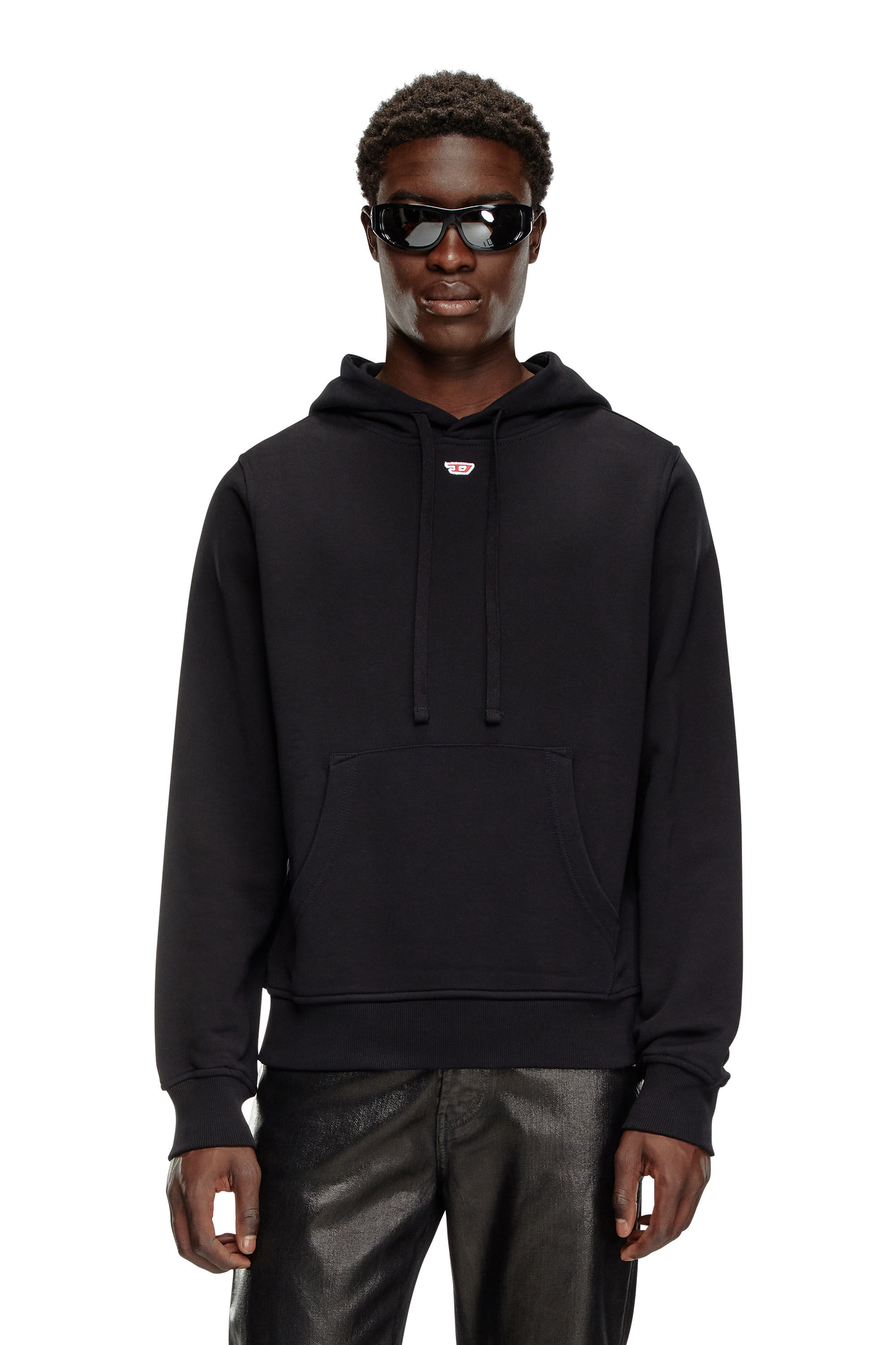S GINN HOOD D Man Cotton hoodie with mini D patch Diesel