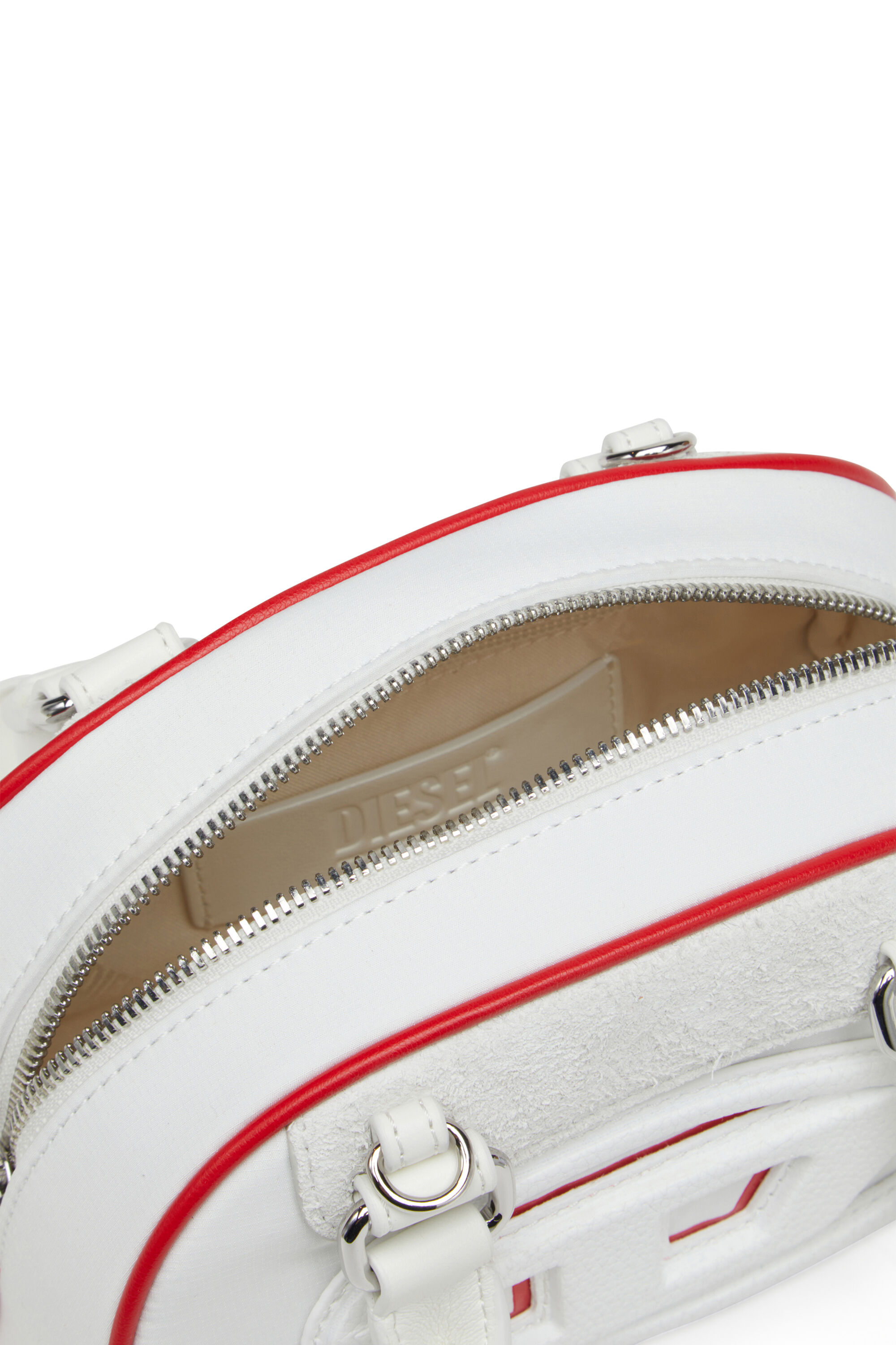 Women's 1DR Dome-Colour-block mini bowling bag | White | Diesel