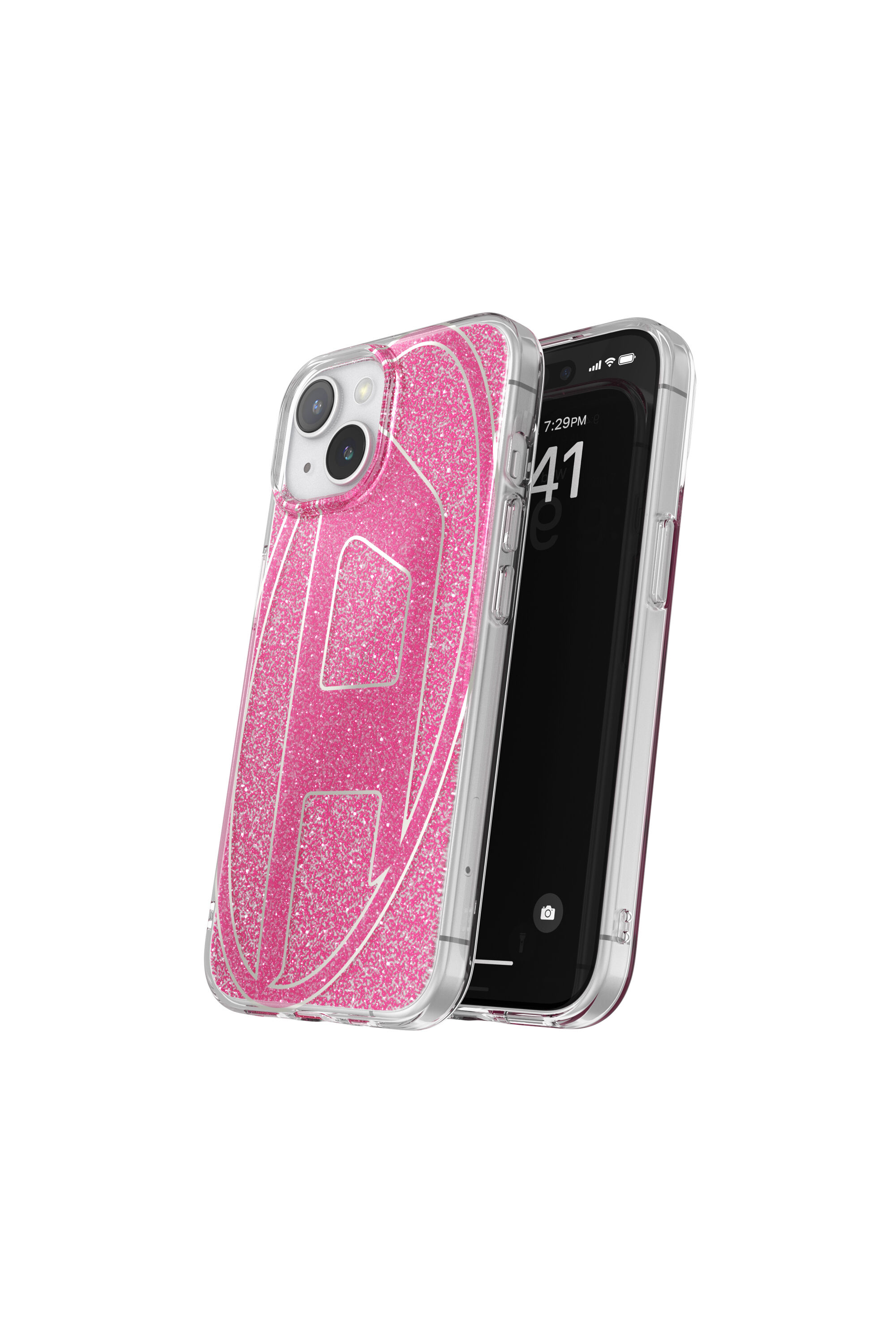 【DIESEL】60064 aop case iPhone 15 Pro Women's Glitter Case for iP 15 | Pink | Diesel