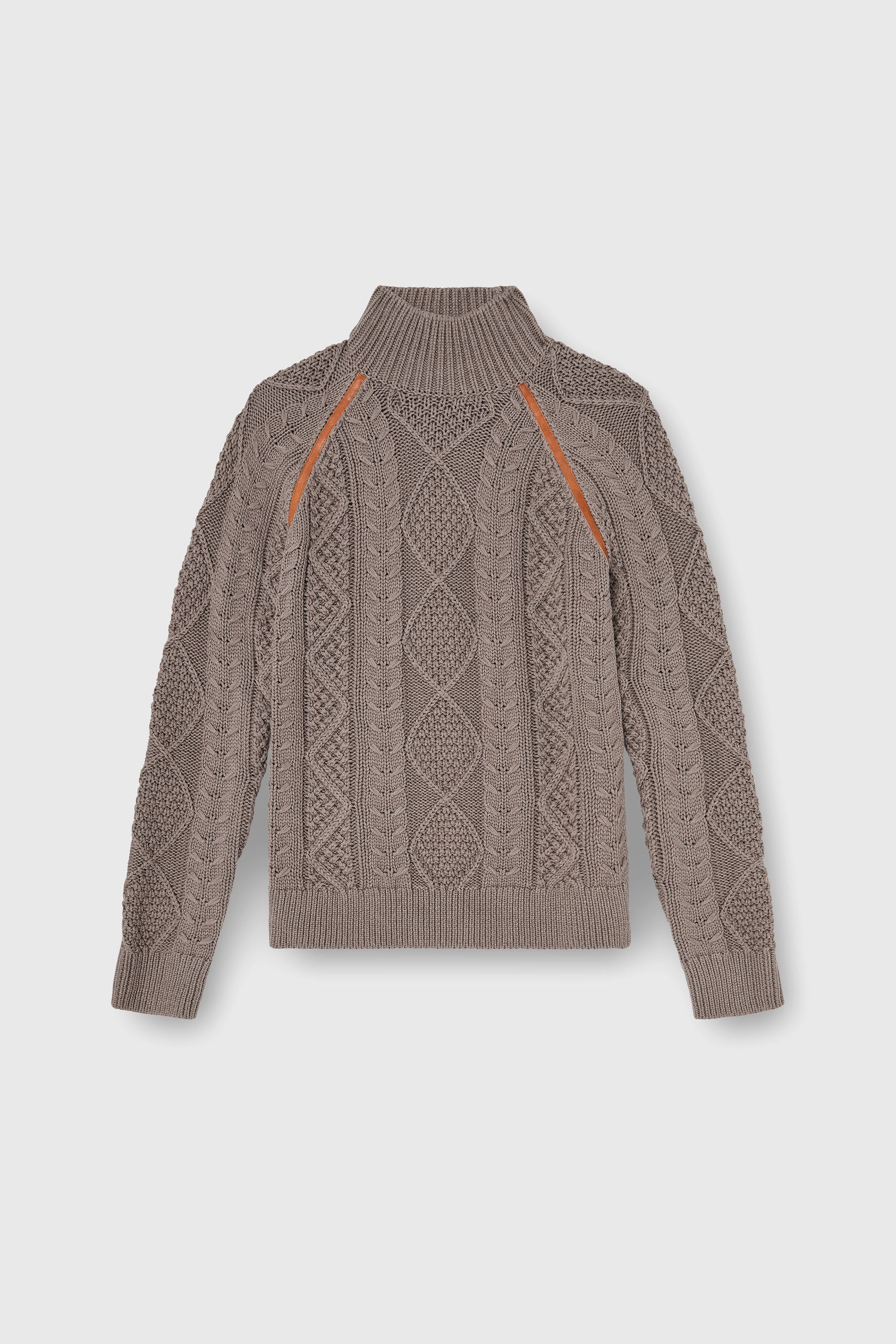 Diesel - K-INOME, Man's Turtleneck jumper in cable knit in Grey - 2