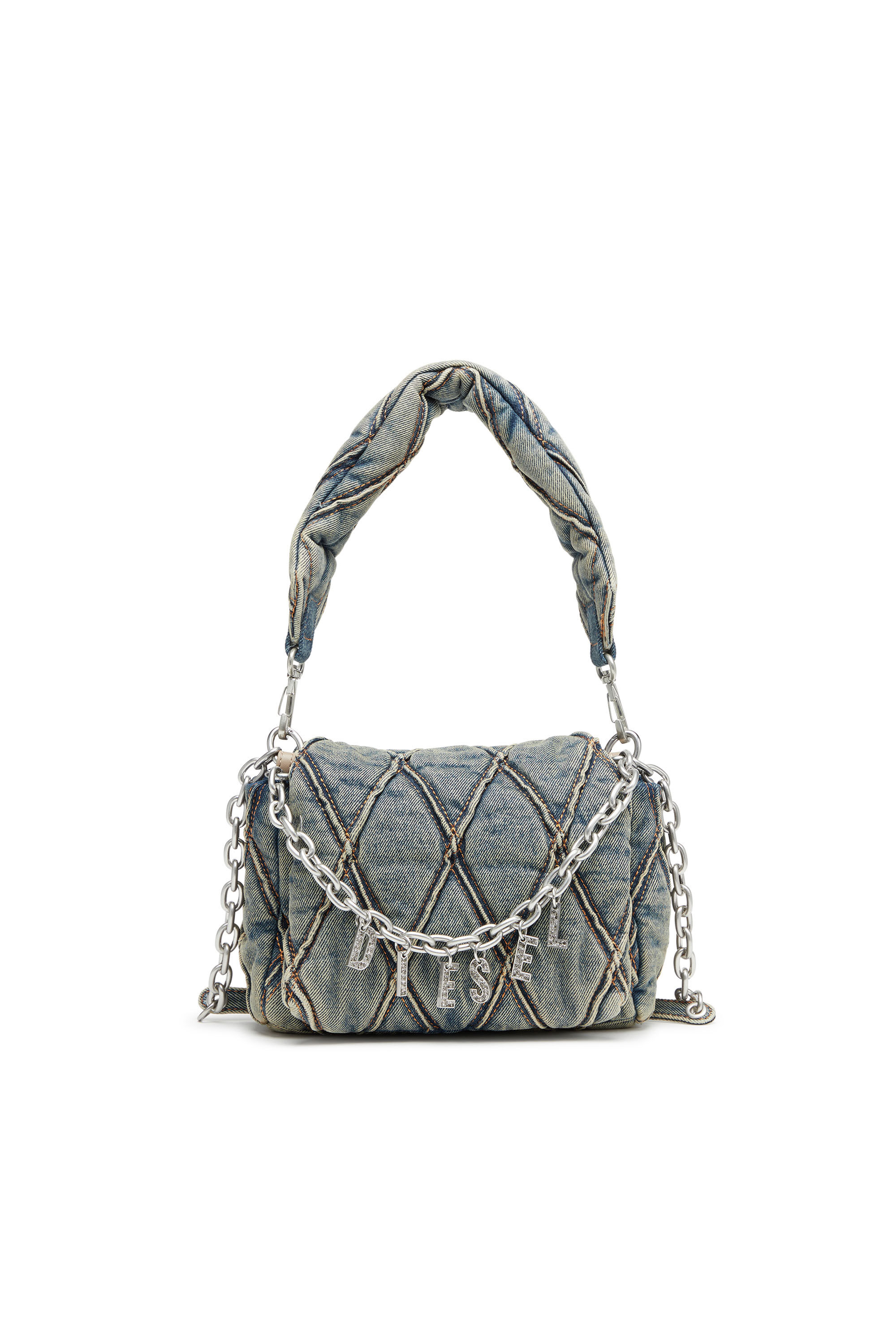 Women s Charm D Shoulder S Small handbag in quilted denim