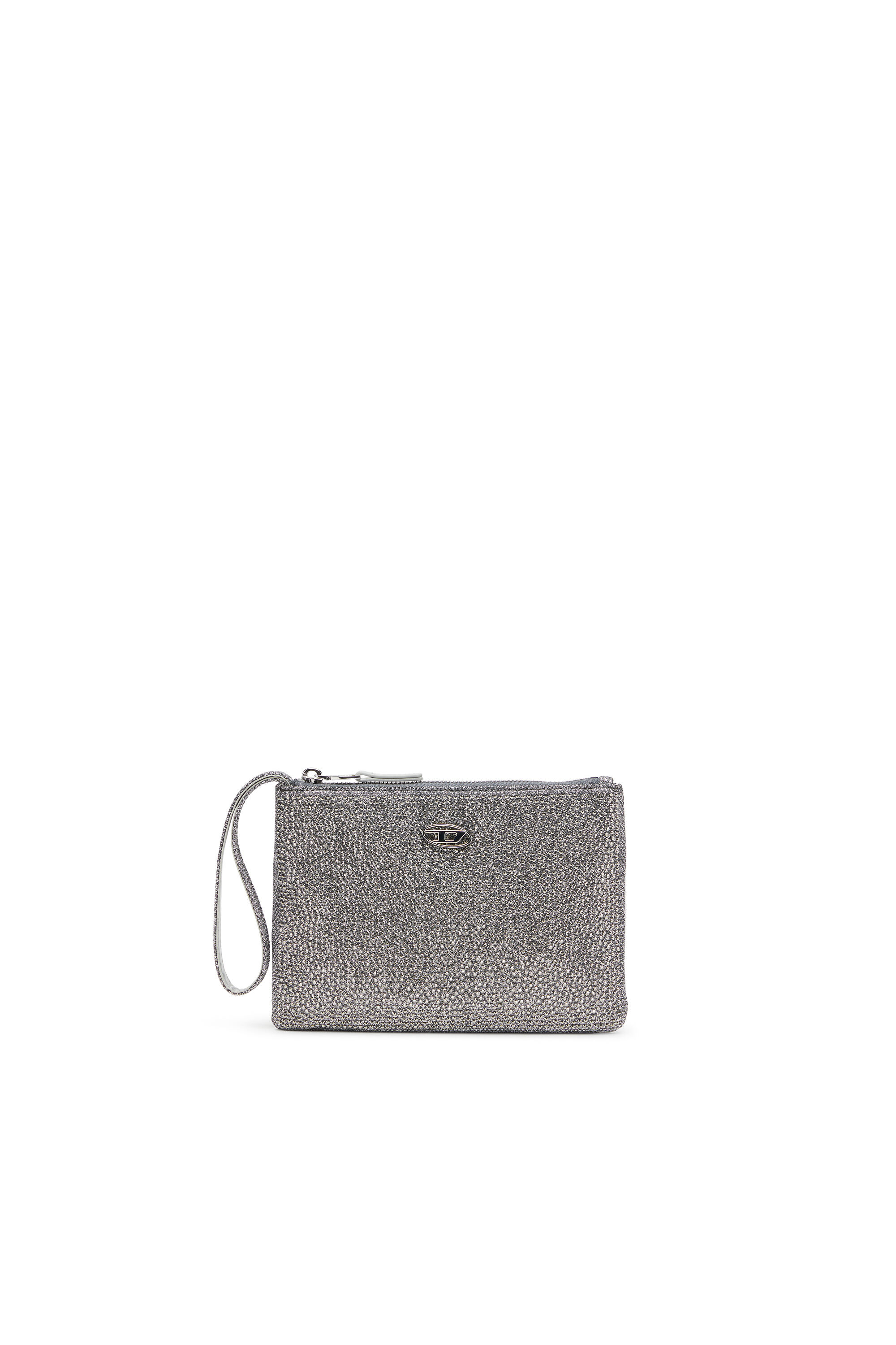 Diesel - PLAY POUCH II, Woman's Pouch in crystal lurex fabric in Silver - 1
