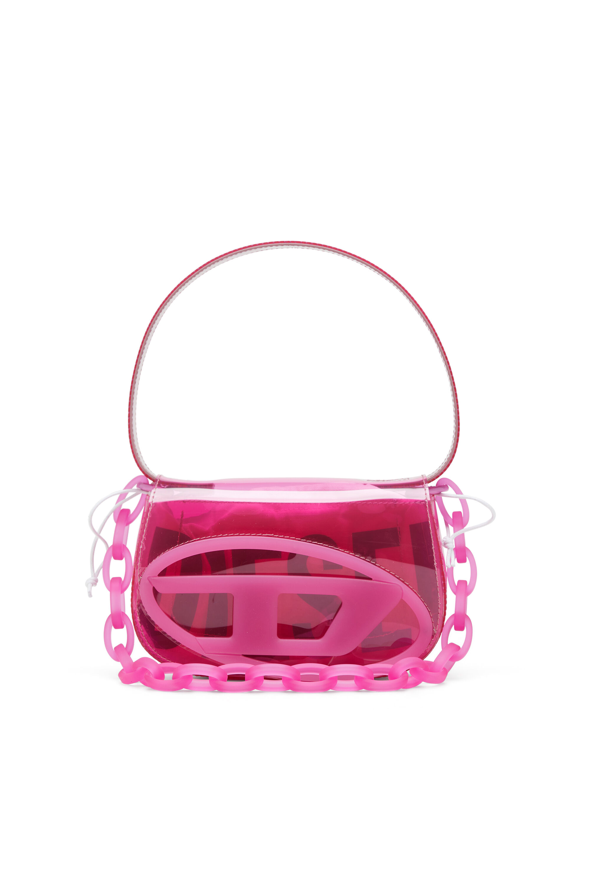 Women's 1DR-Iconic shoulder bag in transparent TPU | Pink | Diesel