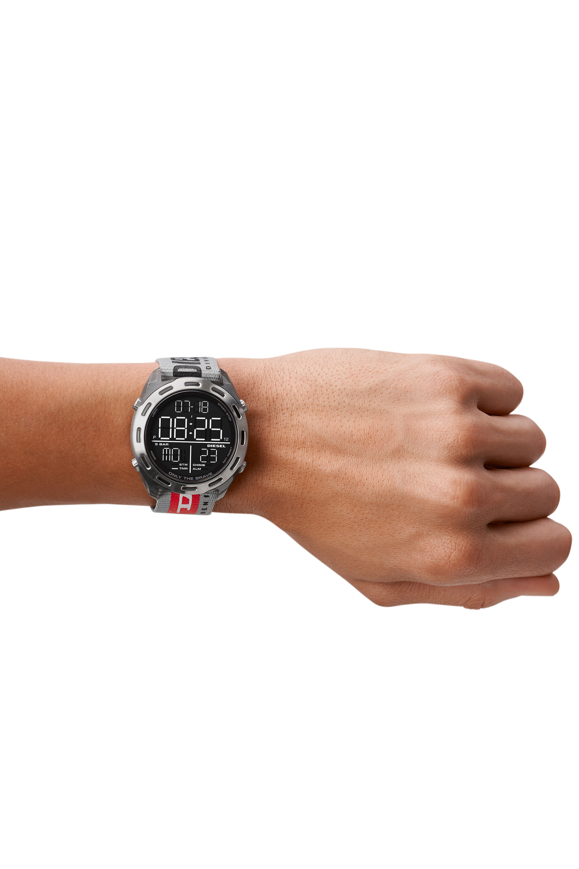 DZ1894 Man Crusher digital gray nylon watch Diesel