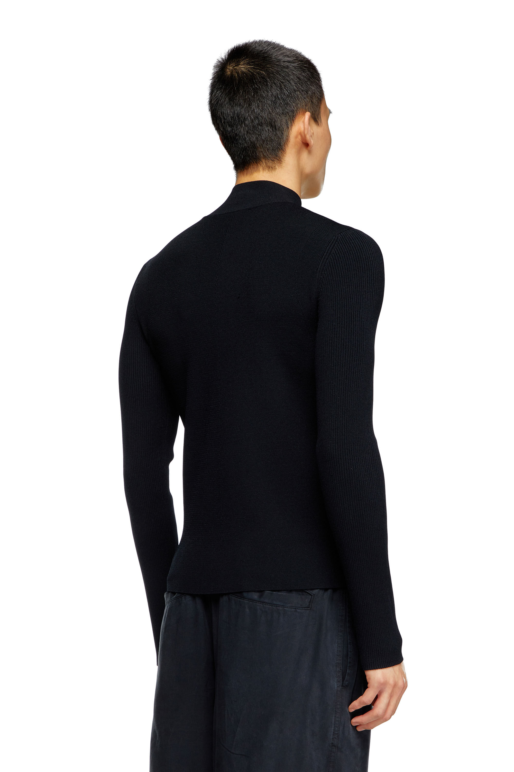 Men s Mock neck jumper with Oval D Black Diesel