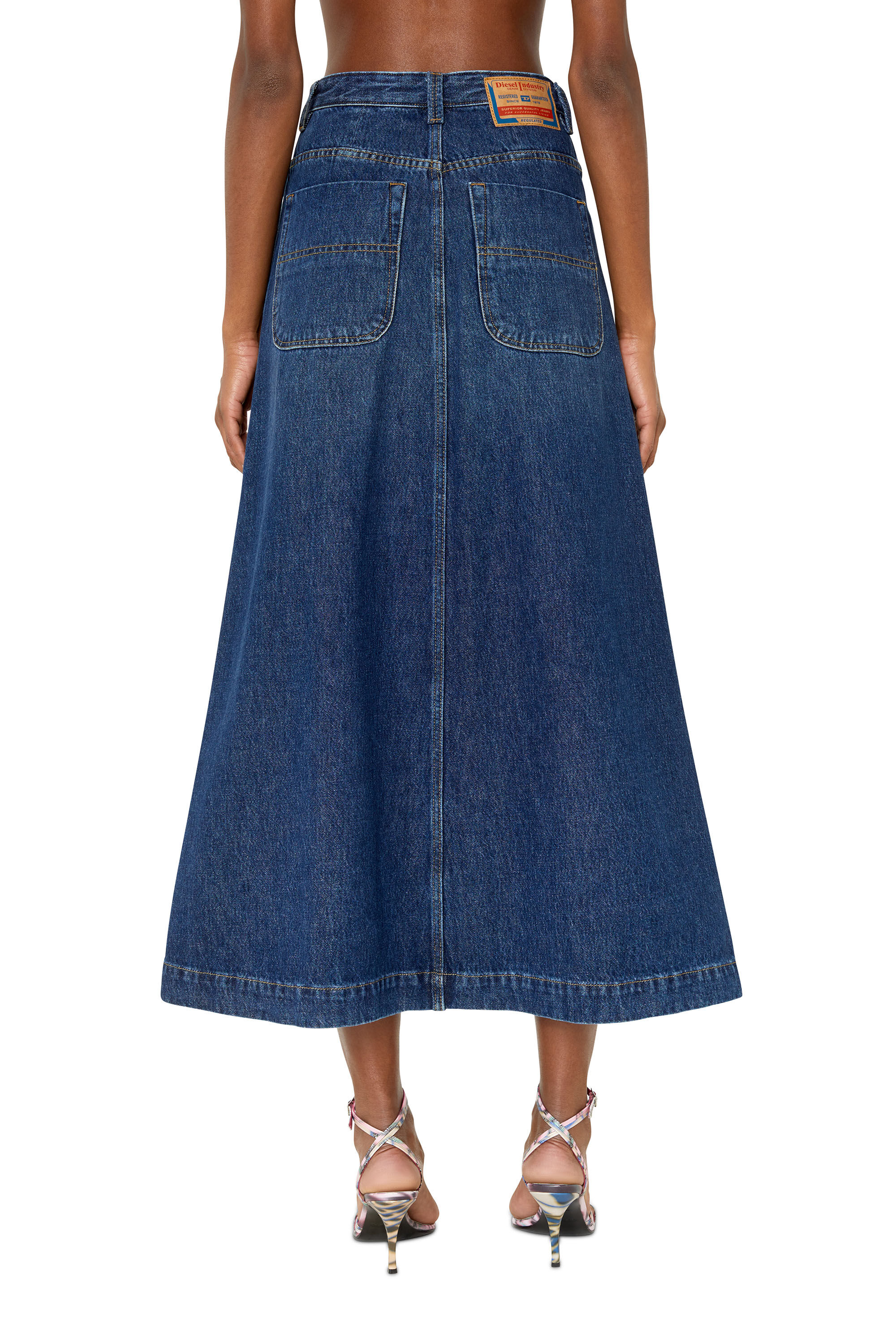 A line long sales denim skirt uk