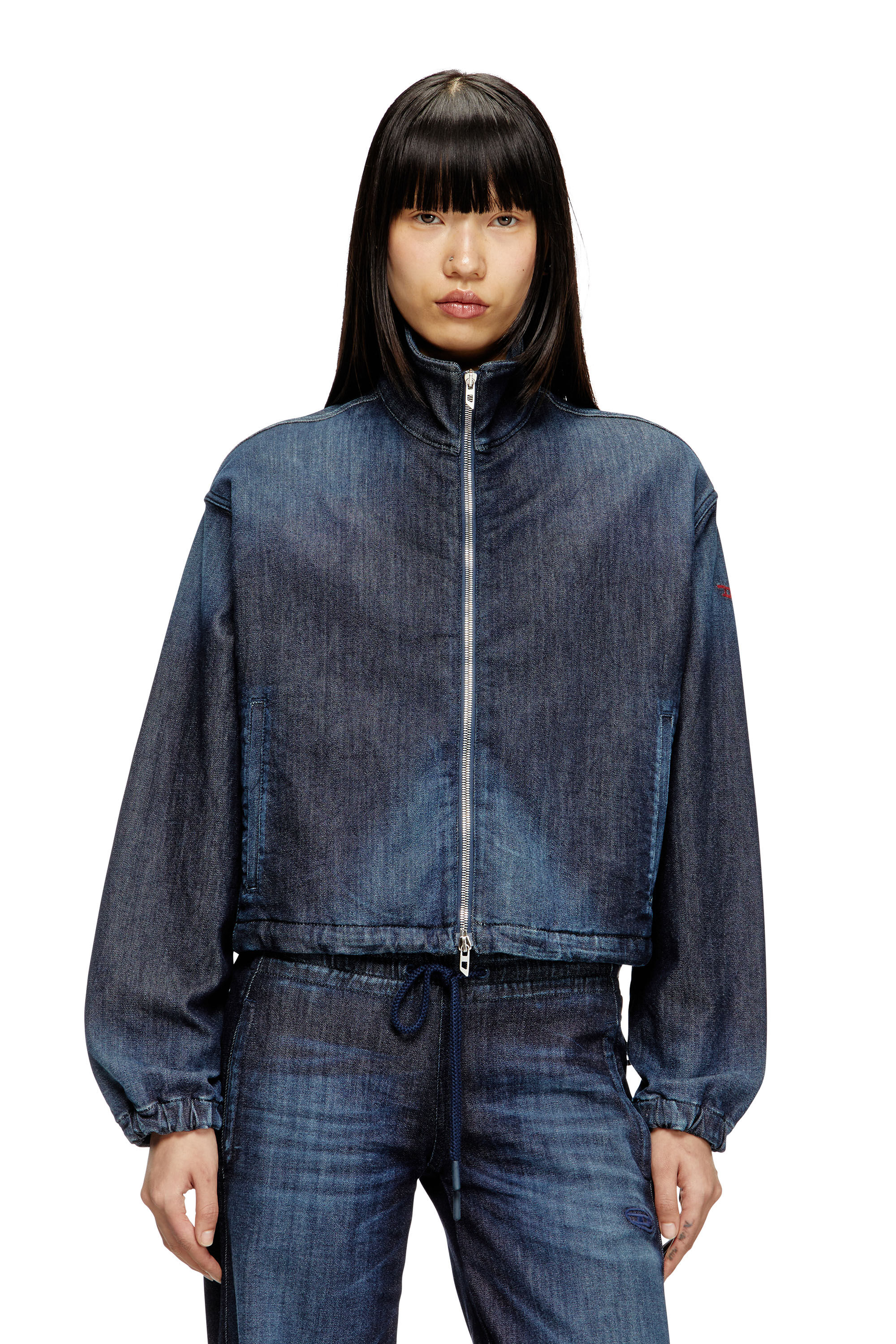 DIESEL　ジョグジーンズ　ジャケット　XL Women's High-neck JoggJeans jacket | Blue | Diesel