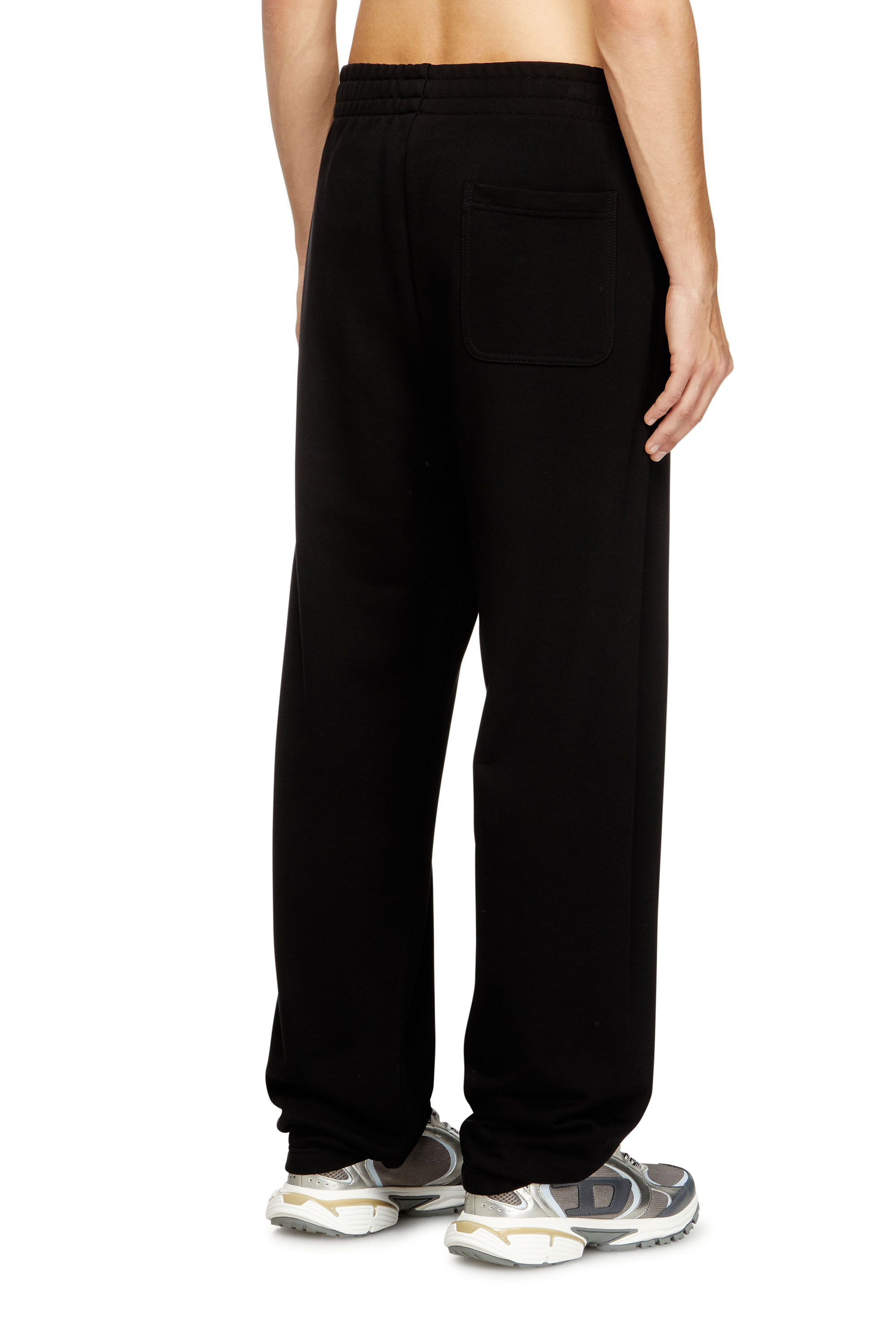 Men's Cotton pants with Diesel patch | Black | Diesel GB