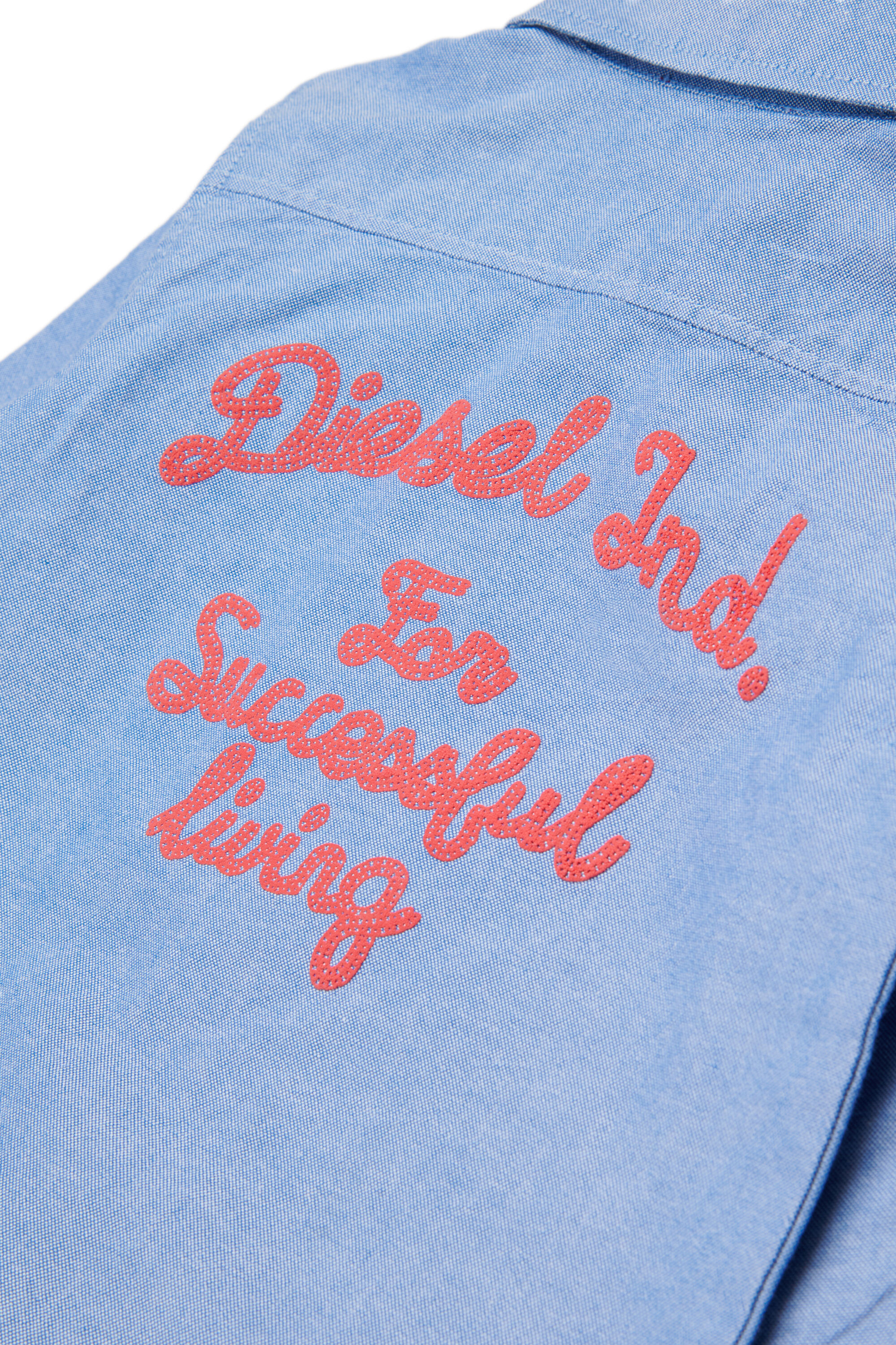 Diesel - CELB, Man's Shirt with embroidered back in Blue - 4