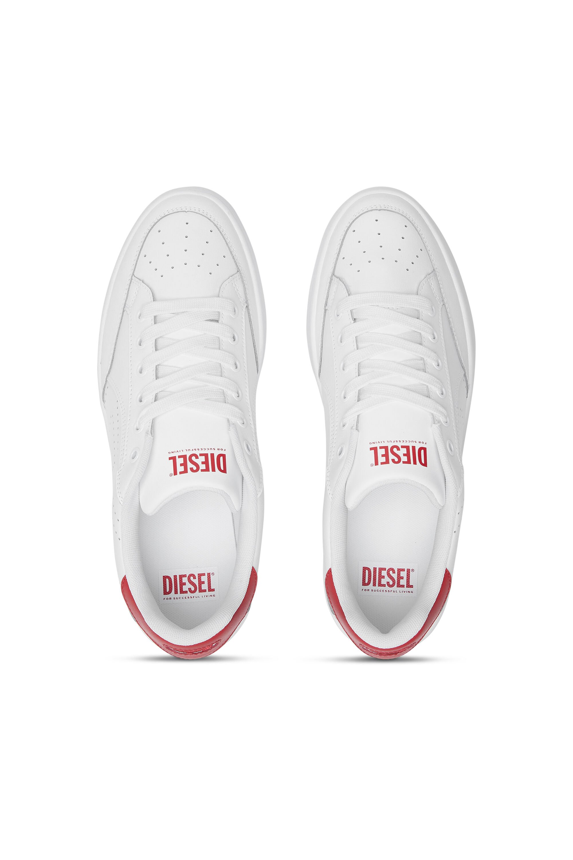 Men's Leather sneakers with perforated logo | Multicolor | Diesel