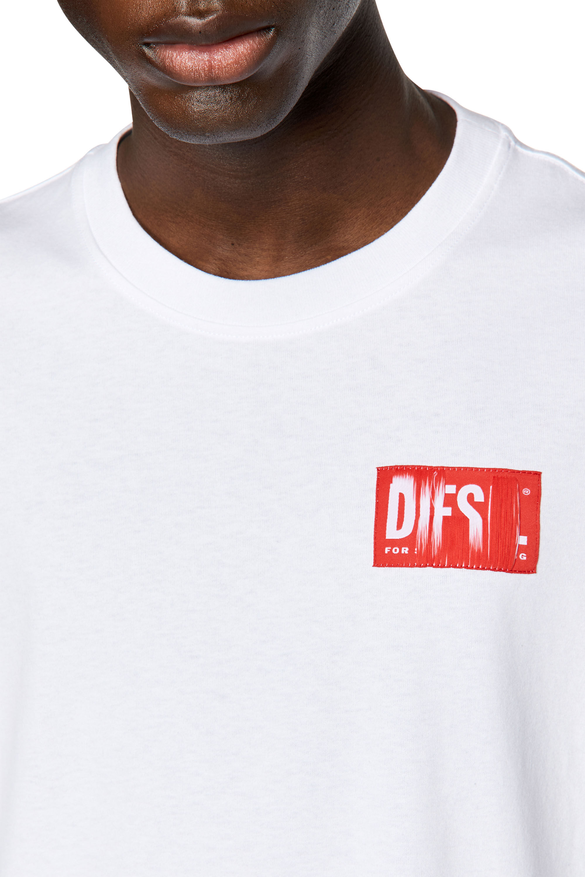 T NLABEL Man T shirt with frayed logo patch Diesel