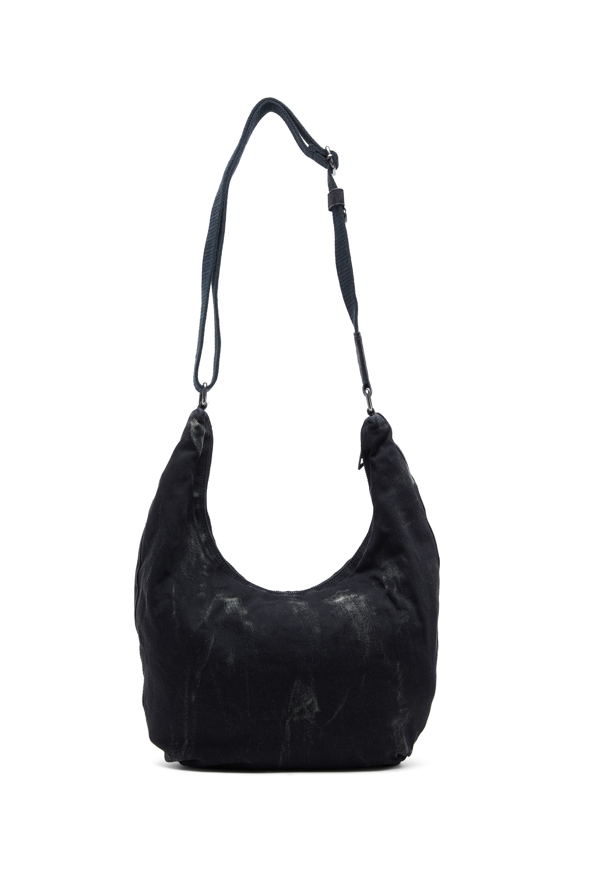 Women's Rave - Hobo denim bag with zipper | Black | Diesel
