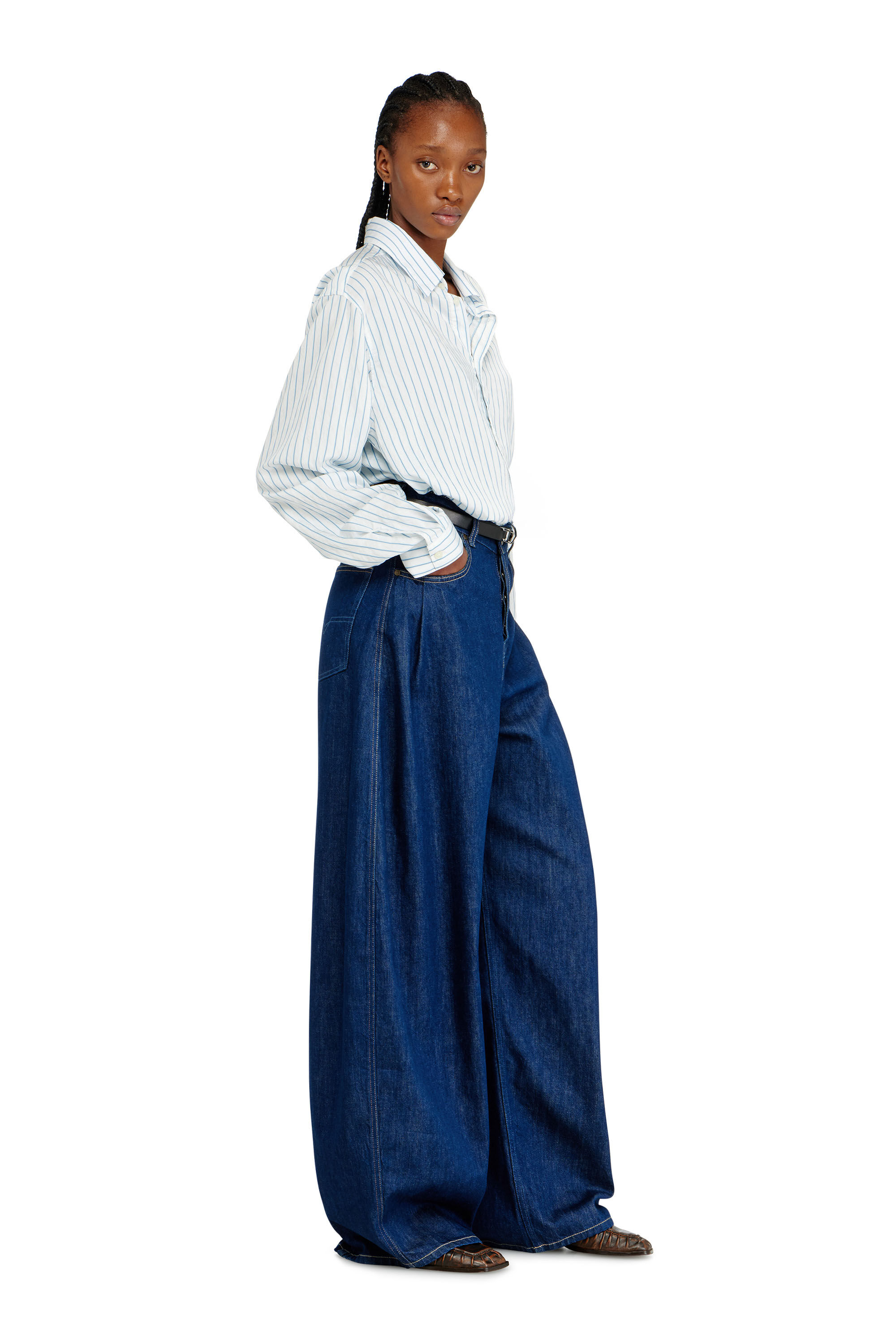 Diesel - Woman's Relaxed Jeans 1987 D-Khelz 09Q09, Dark Blue - 3