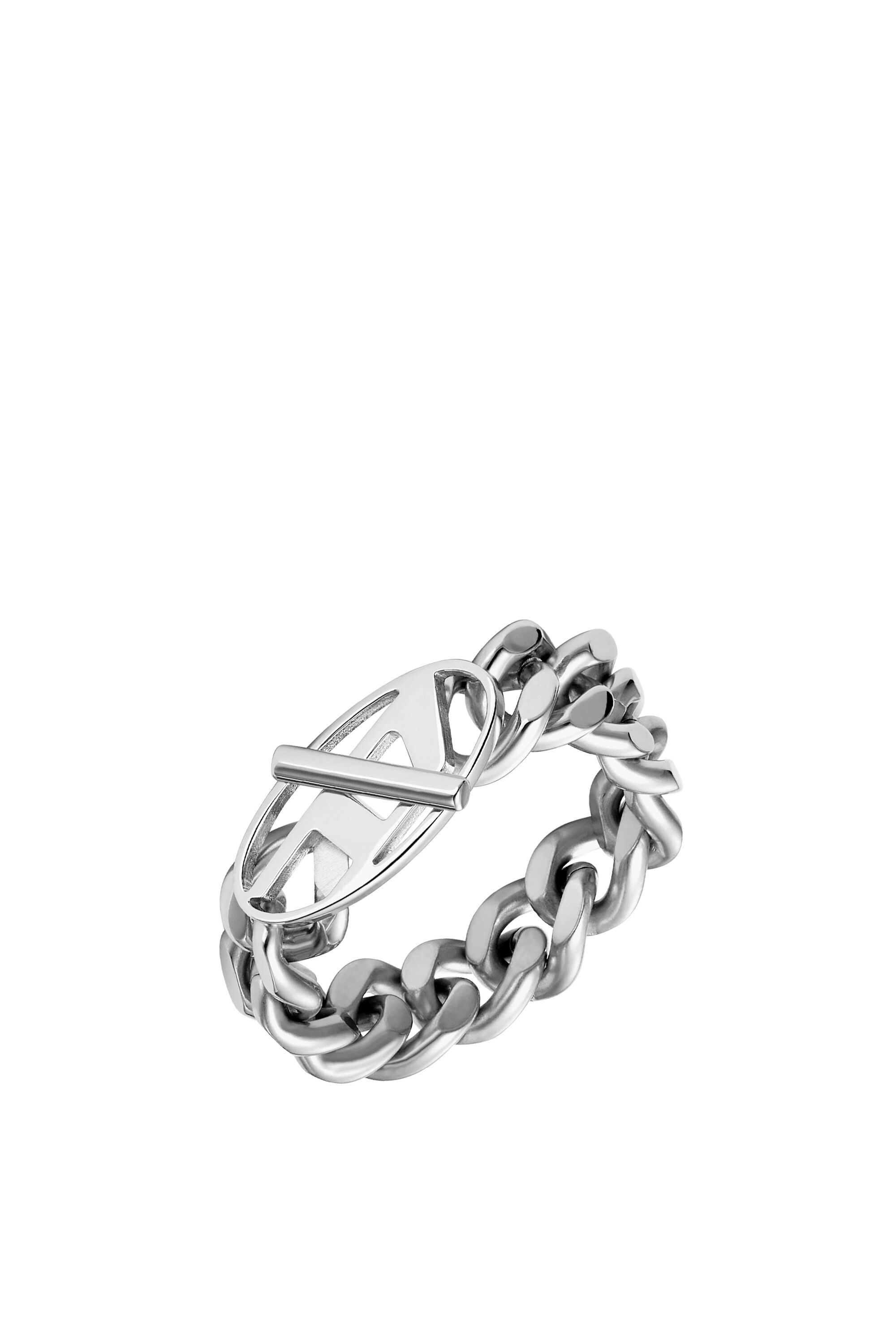 Women s Stainless Steel Soft Chain Ring Silver Diesel
