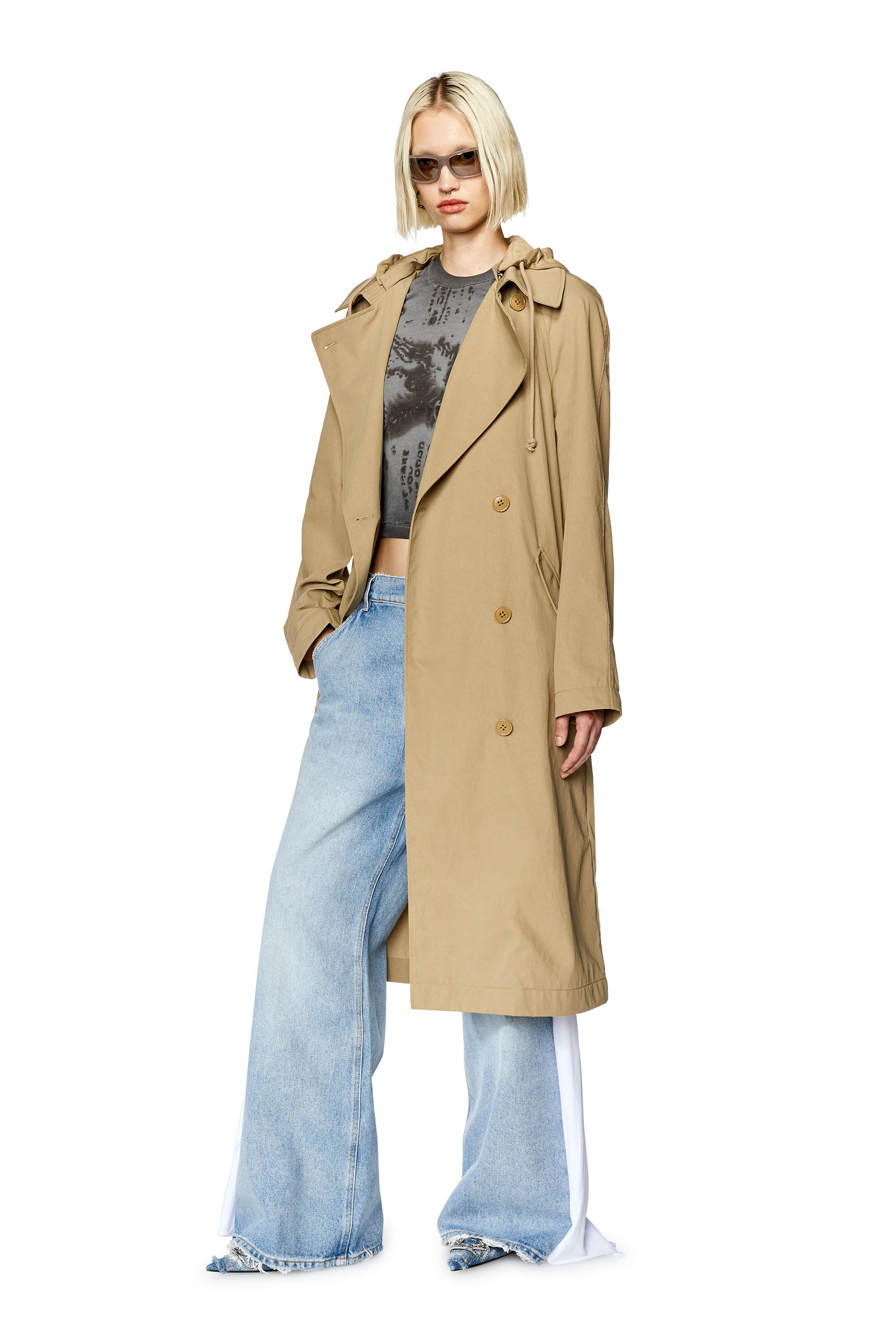 Long cotton deals trench coat