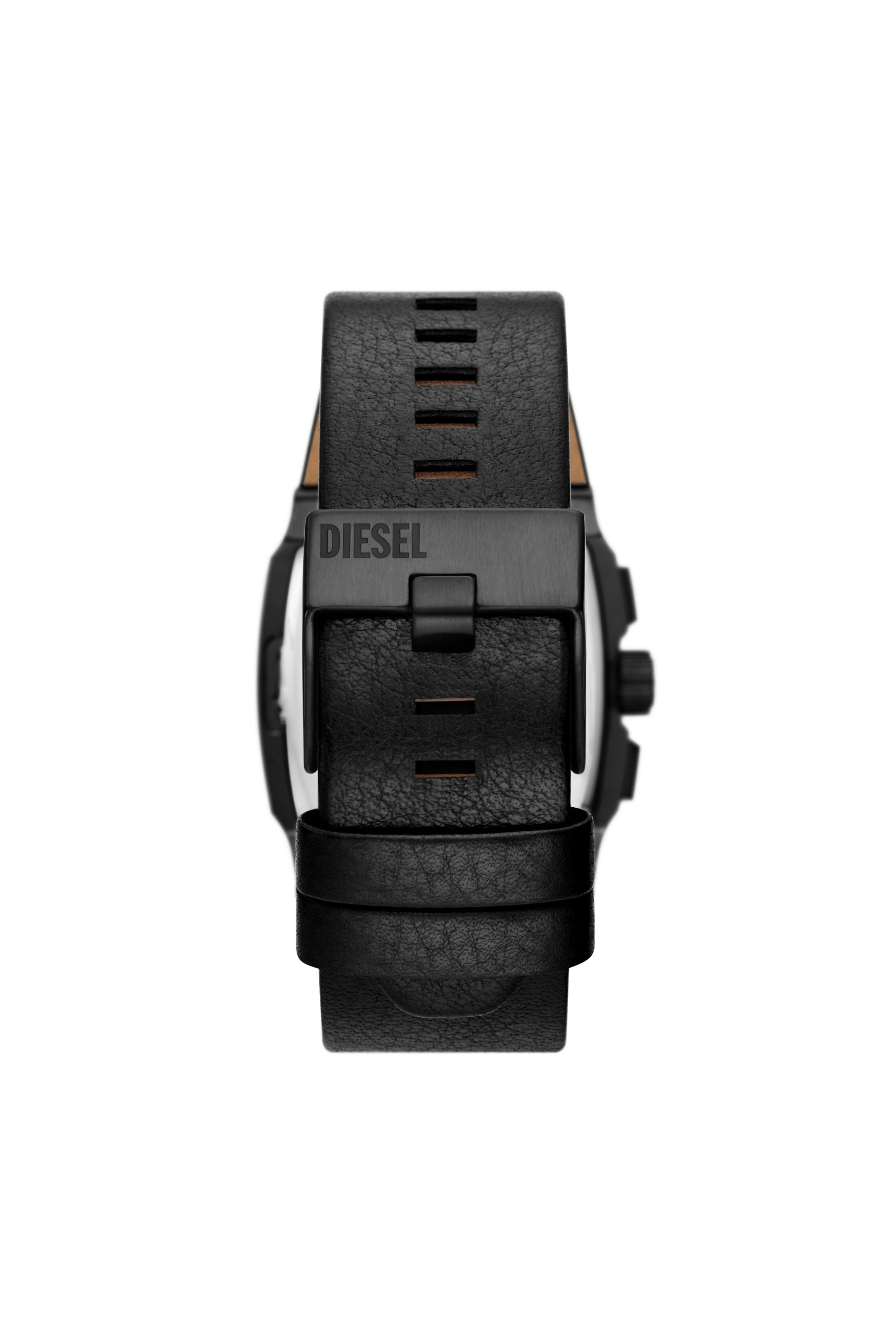 Men s Cliffhanger chronograph black leather watch DZ4645 Diesel