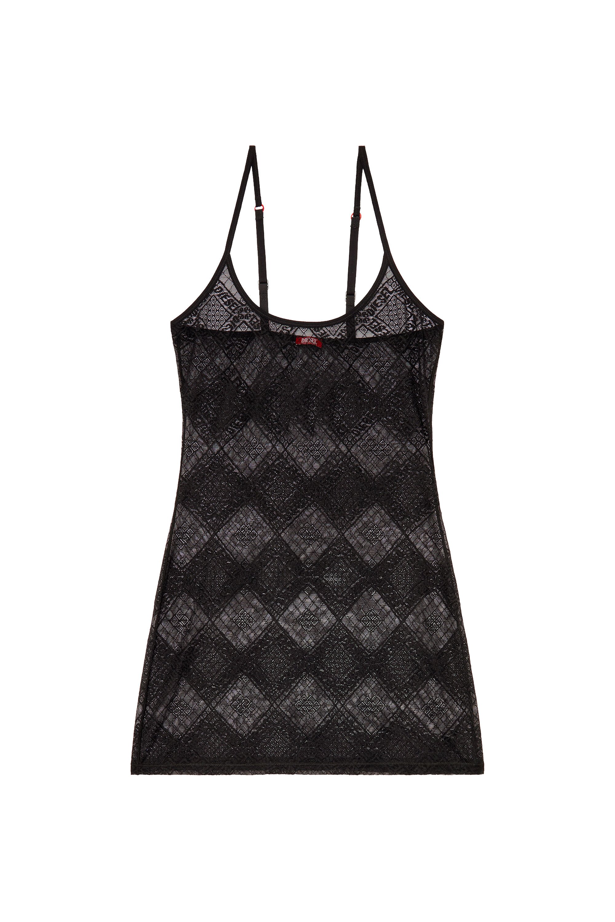 Diesel - UFPT-DONNIE, Woman Stretch-lace chemise in Black - Image 2