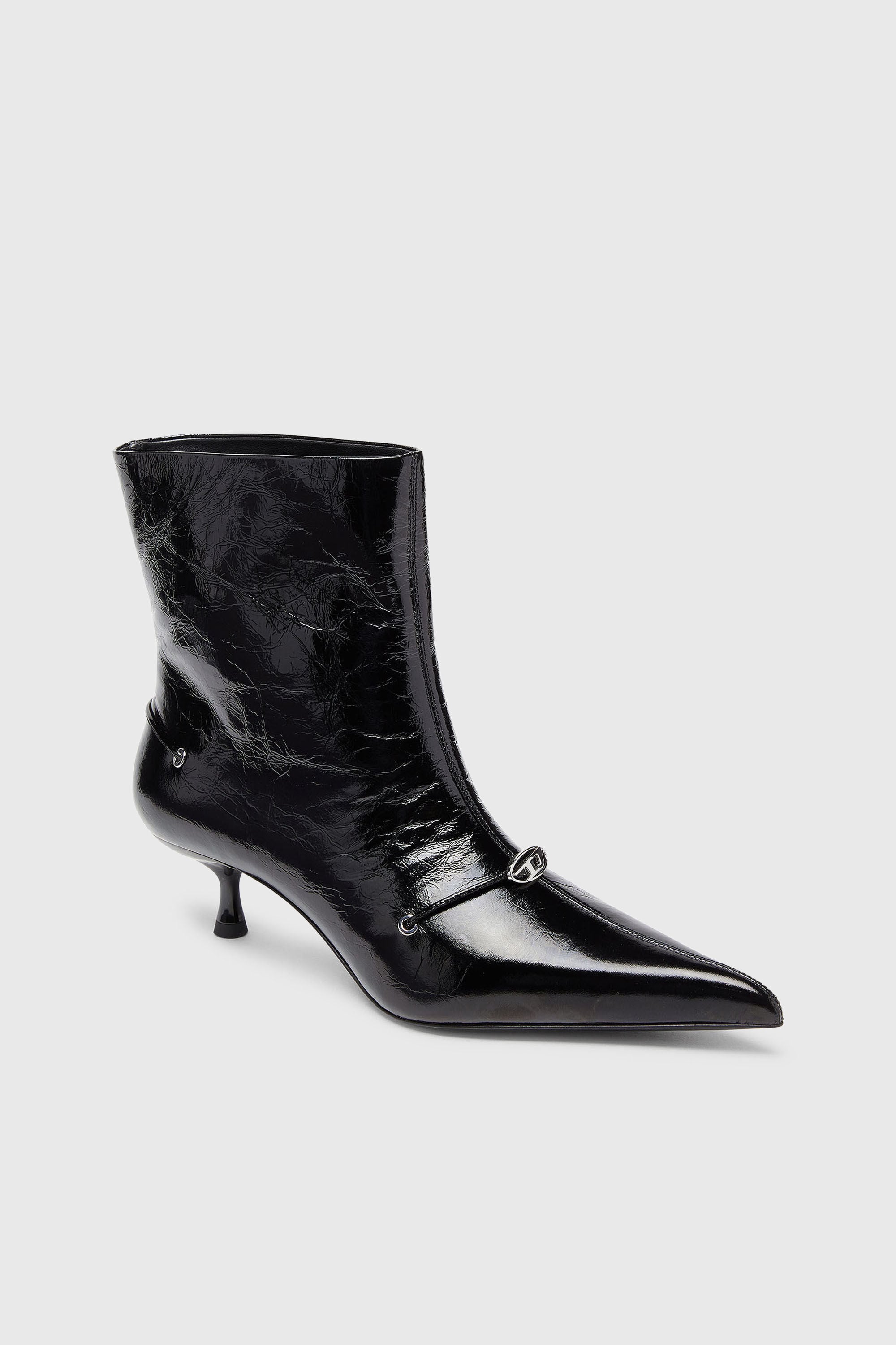 Diesel - D-JEWELS  40 TUBE, Woman's D-Jewels - Ankle boots in naplak leather in Black - 4