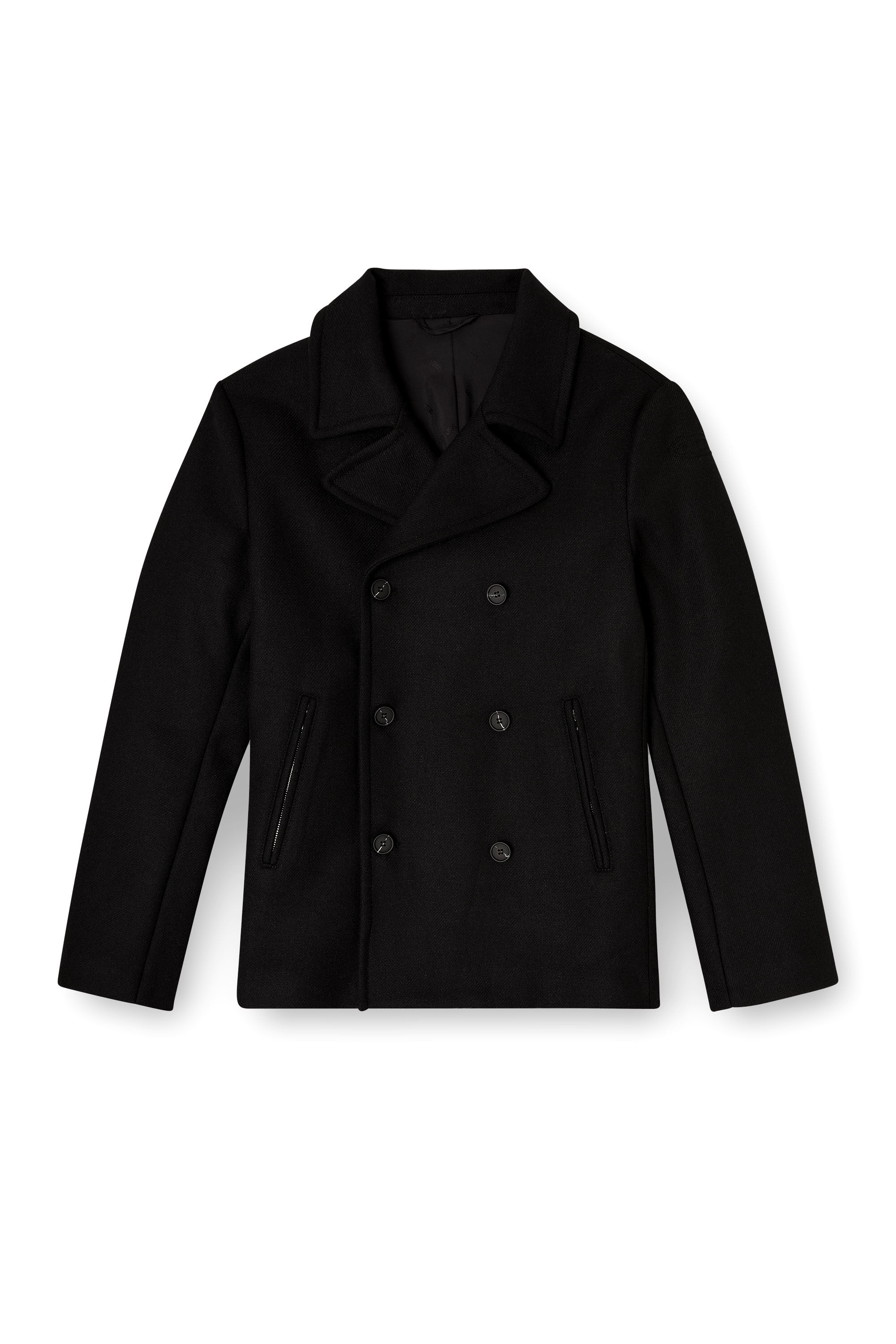 Men's Peacoat in felted wool blend | Black | Diesel