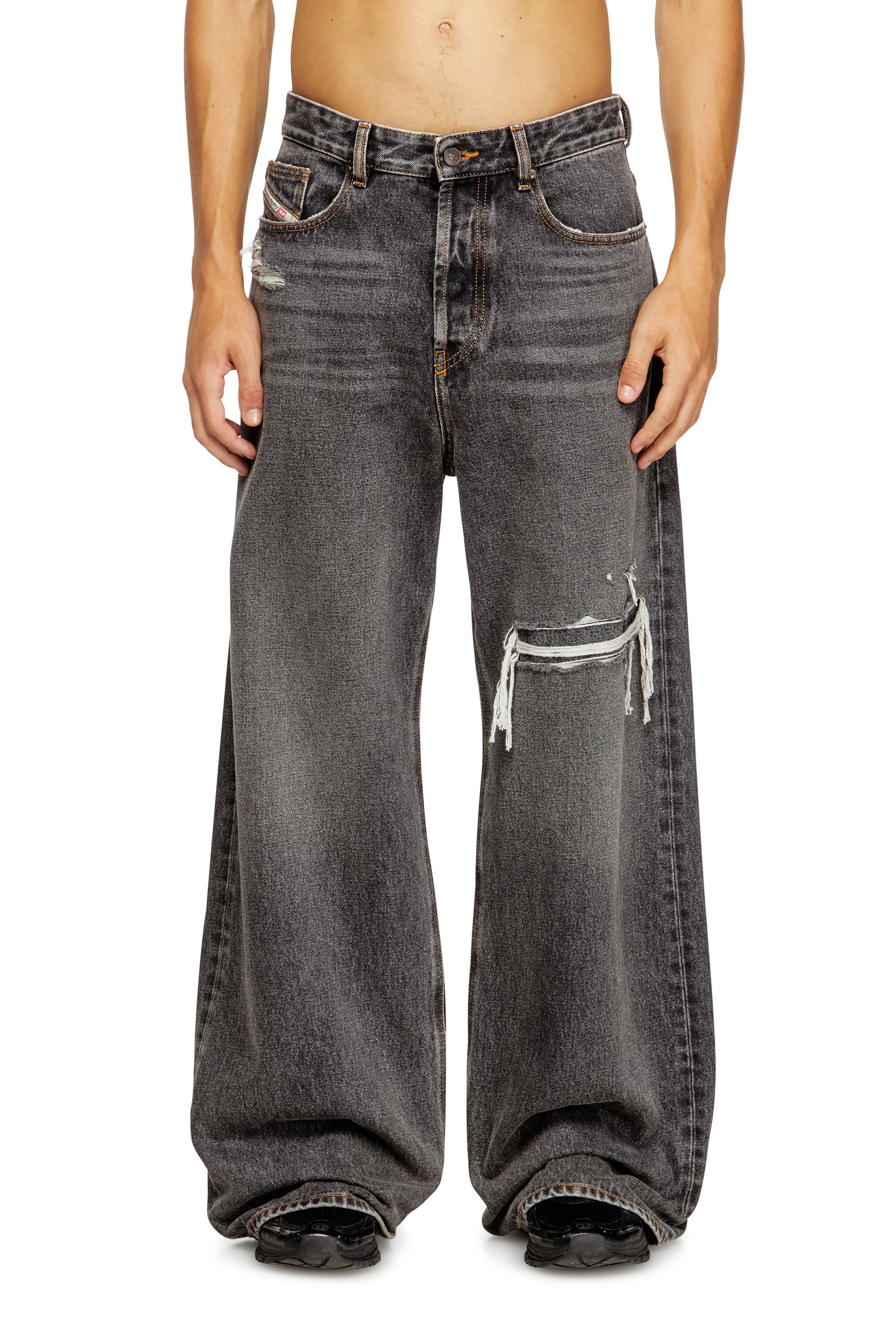 Diesel - Man's Relaxed Jeans D-Rise 007F6, Black/Dark grey - 3