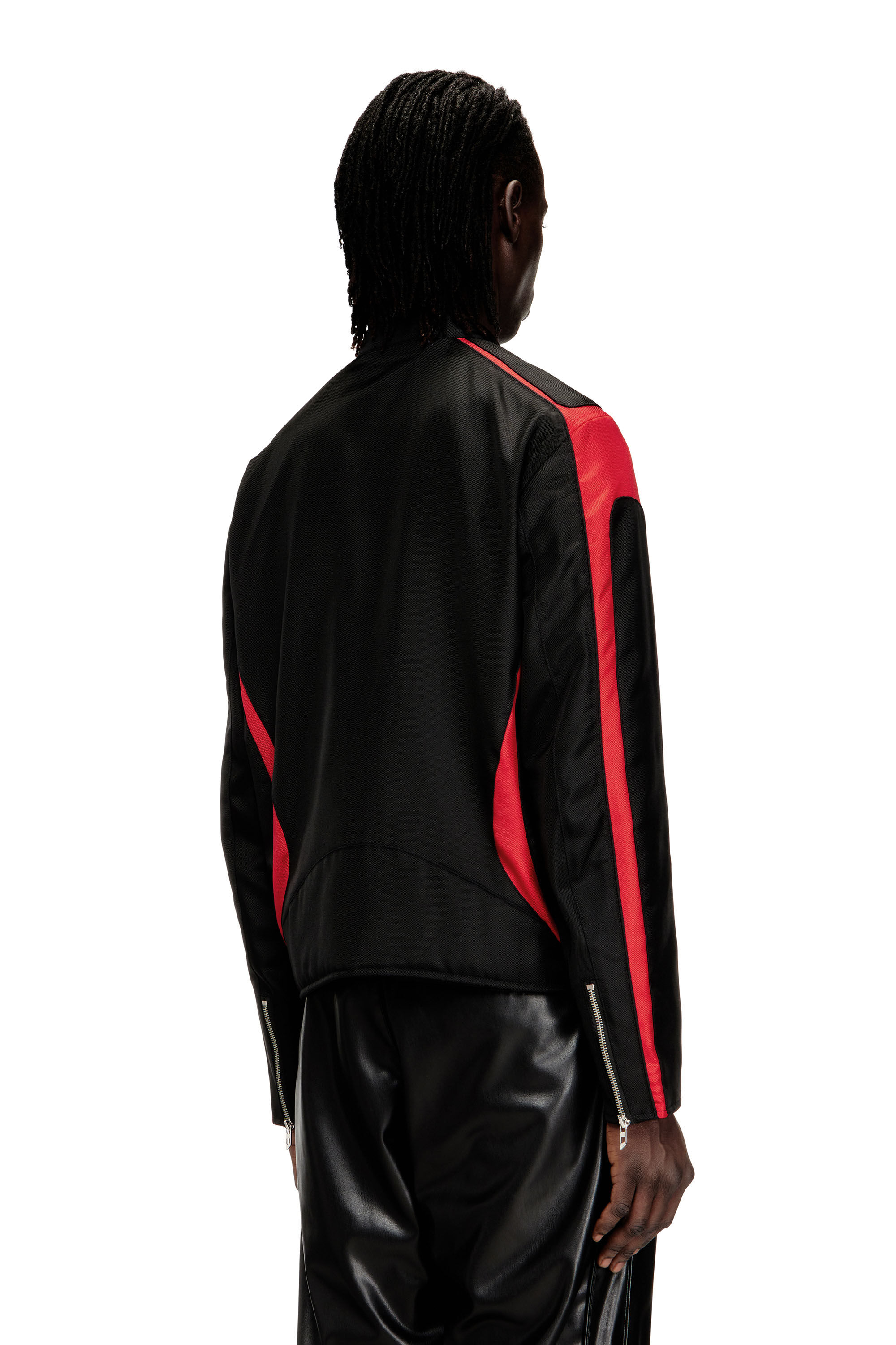 Men's Biker jacket in colour-block canvas | Multicolor | Diesel