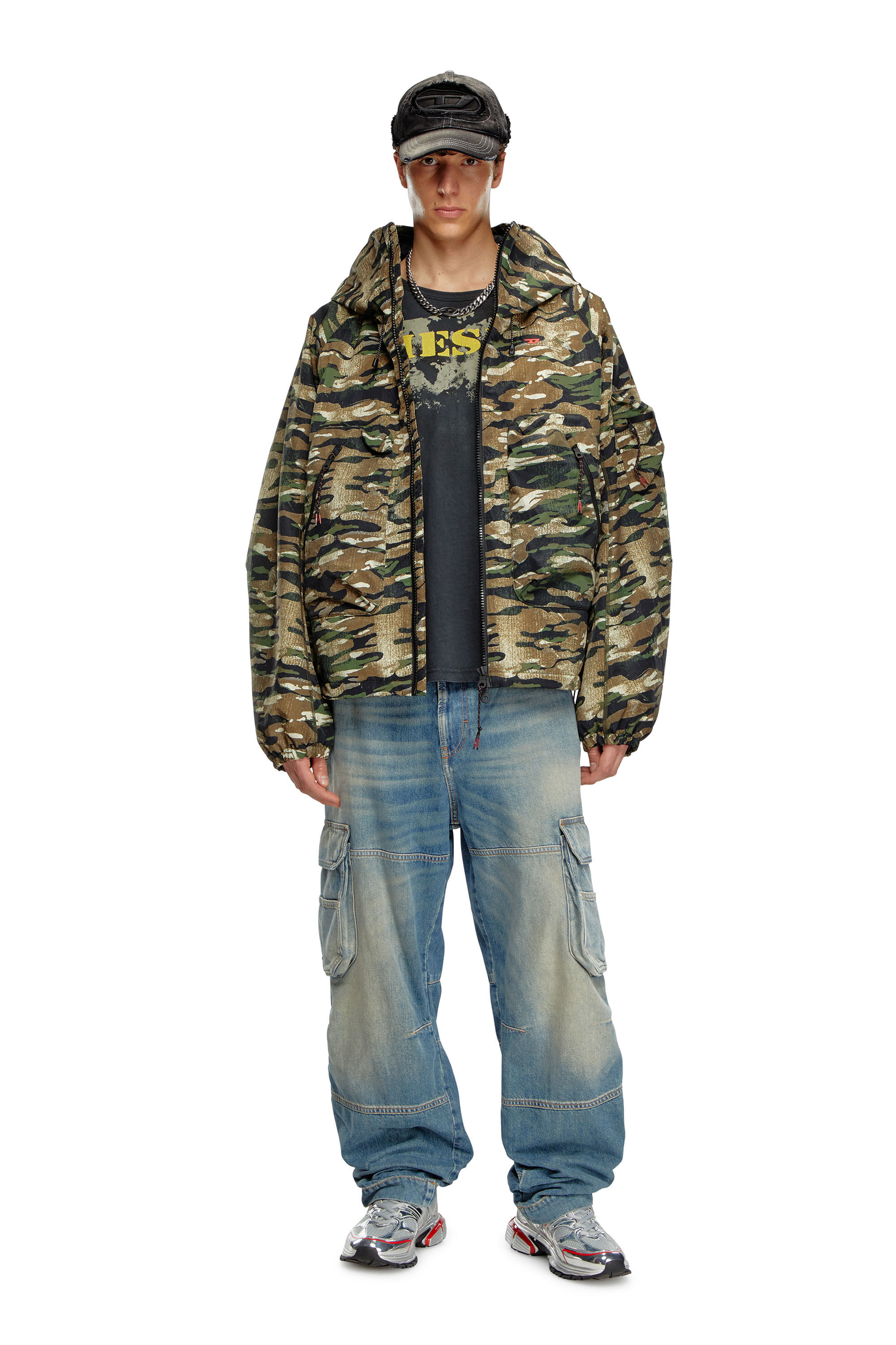 Men s Camouflage hooded jacket Multicolor Diesel