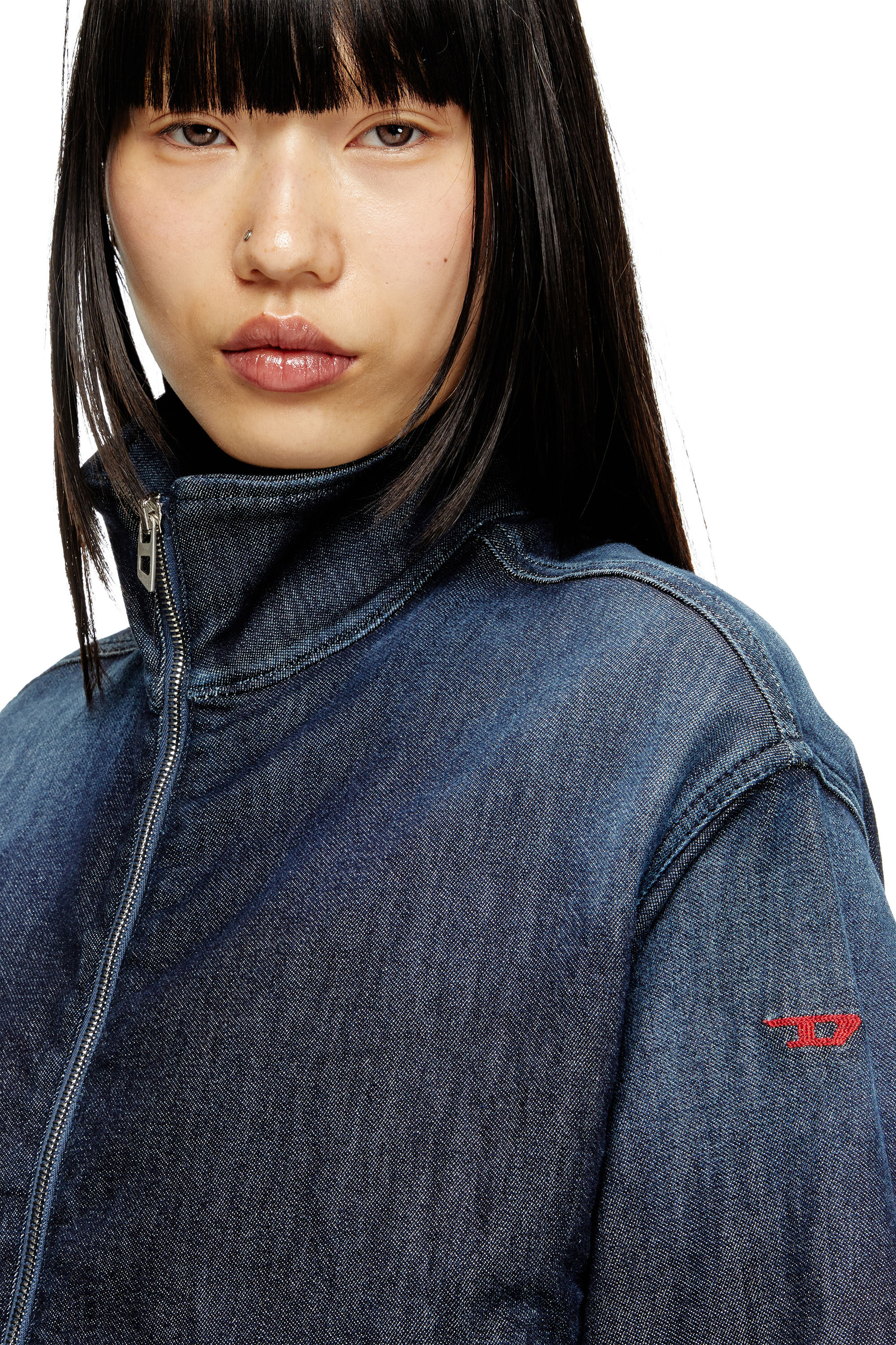 Women's High-neck JoggJeans jacket | Blue | Diesel {{Country}}