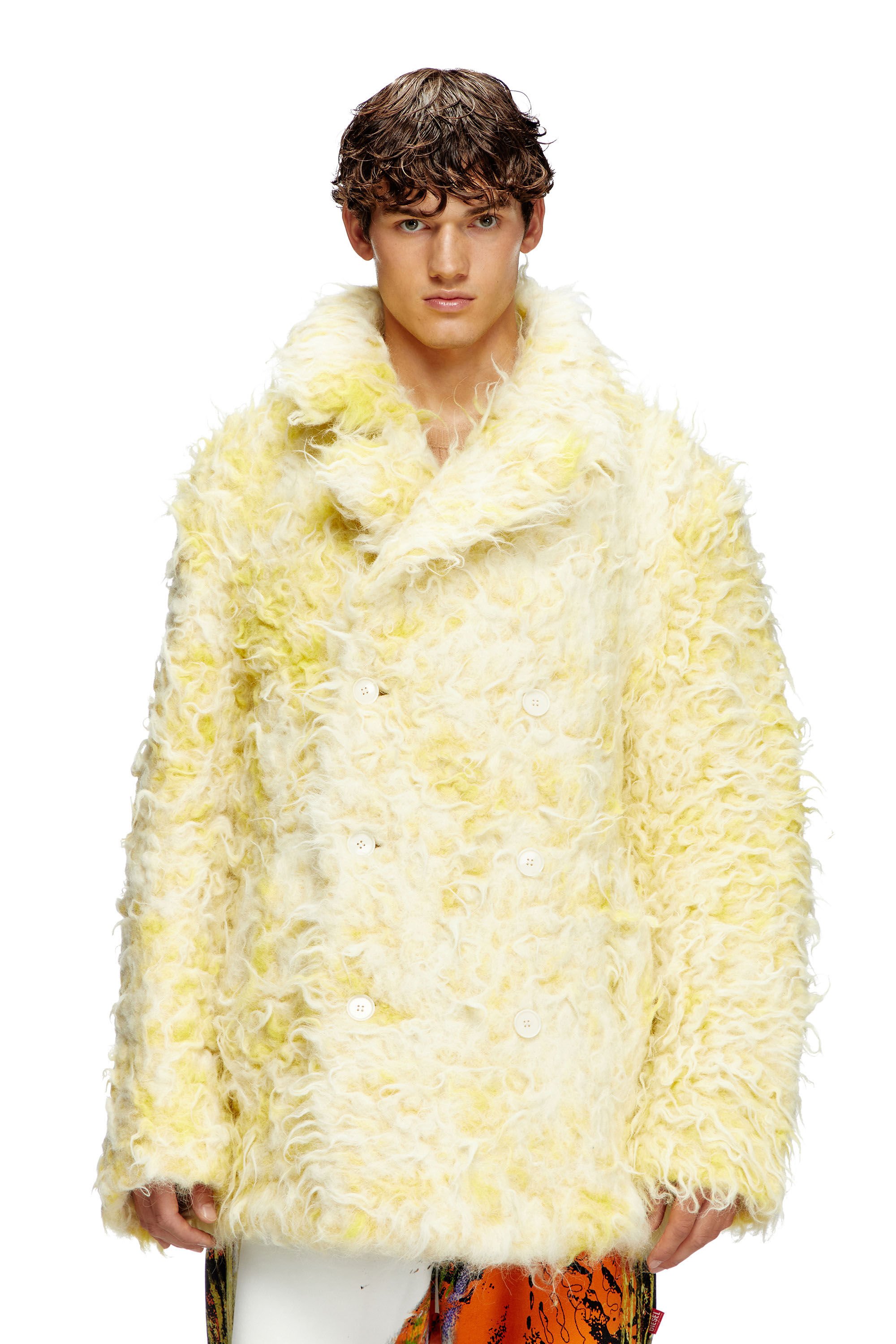 Yellow shaggy jacket hotsell