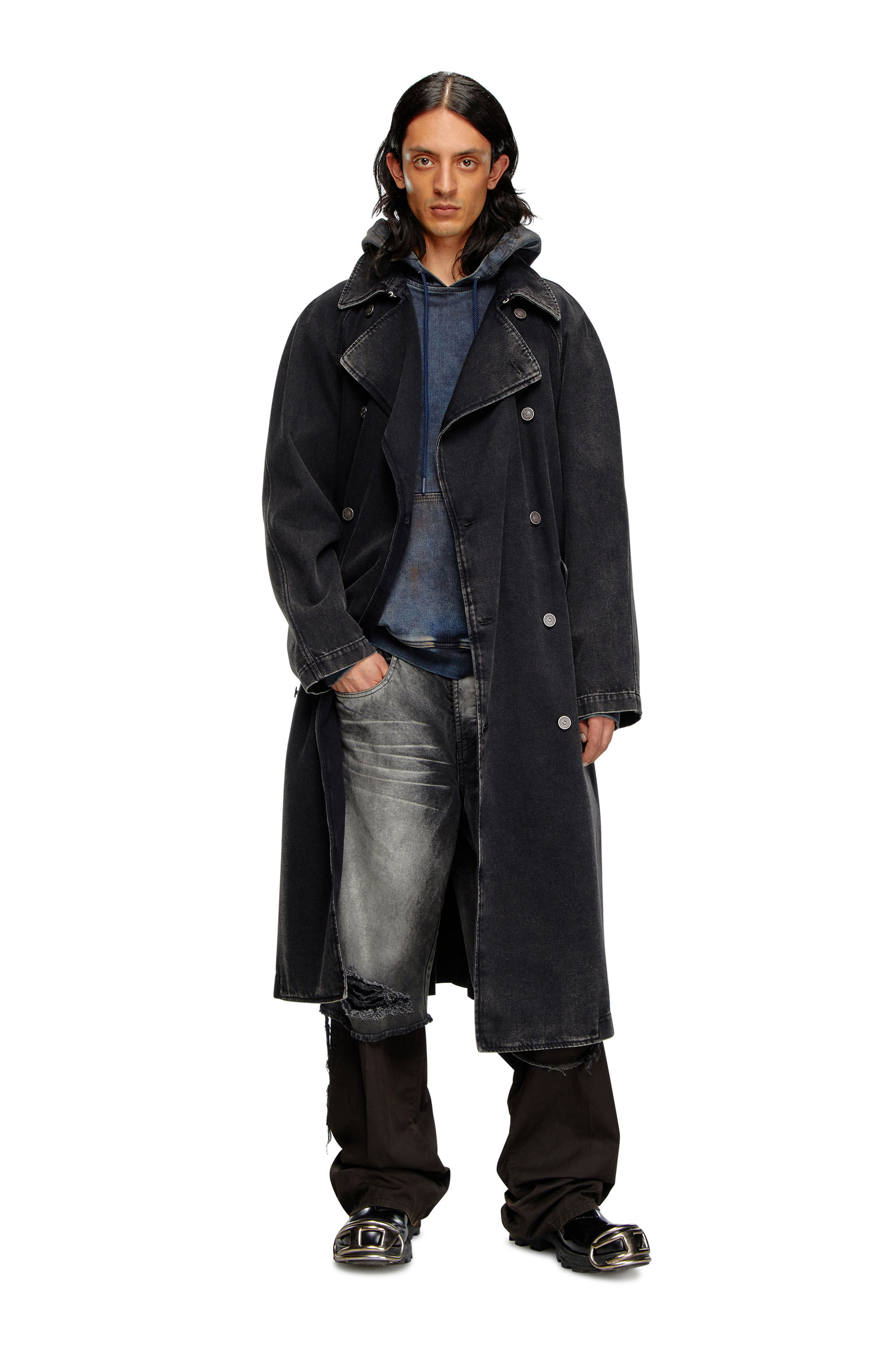 Black coat black jeans shop