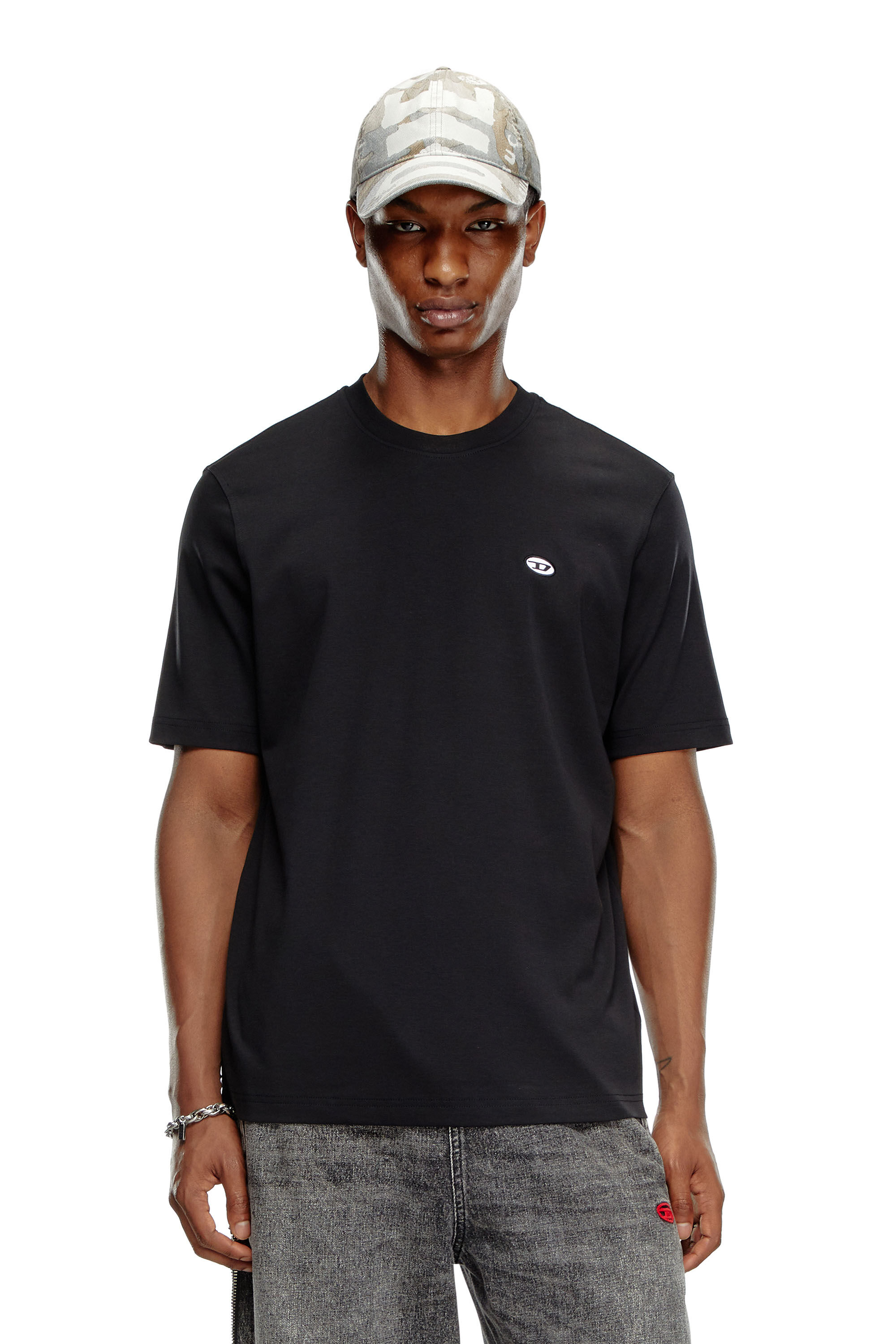 Tシャツ・カットソー DIESEL T-wilit top with oval d detail Nero Women's T-shirt with small Oval D | Black | Diesel
