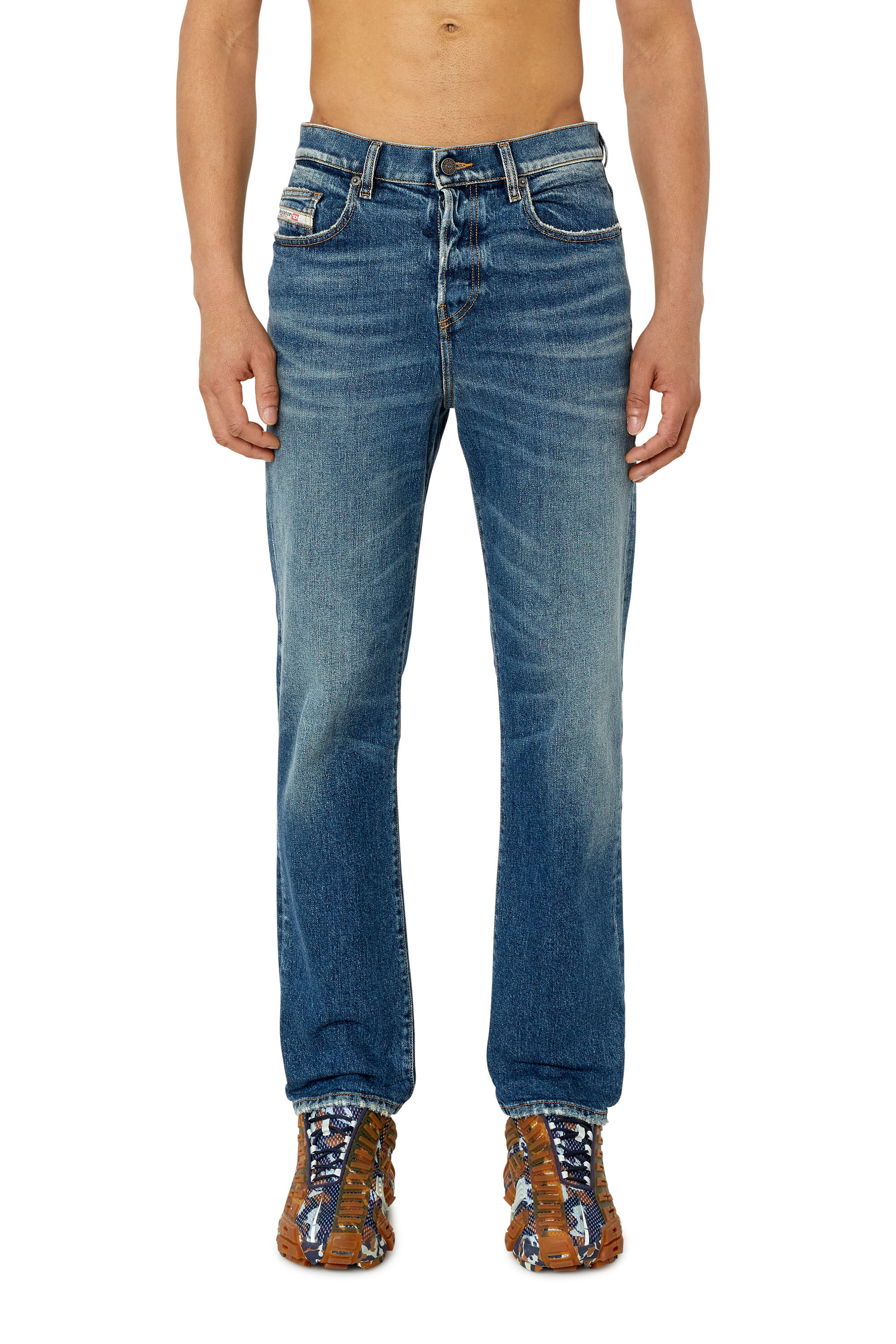 2020 D VIKER Man straight Medium blue Jeans button fly Diesel