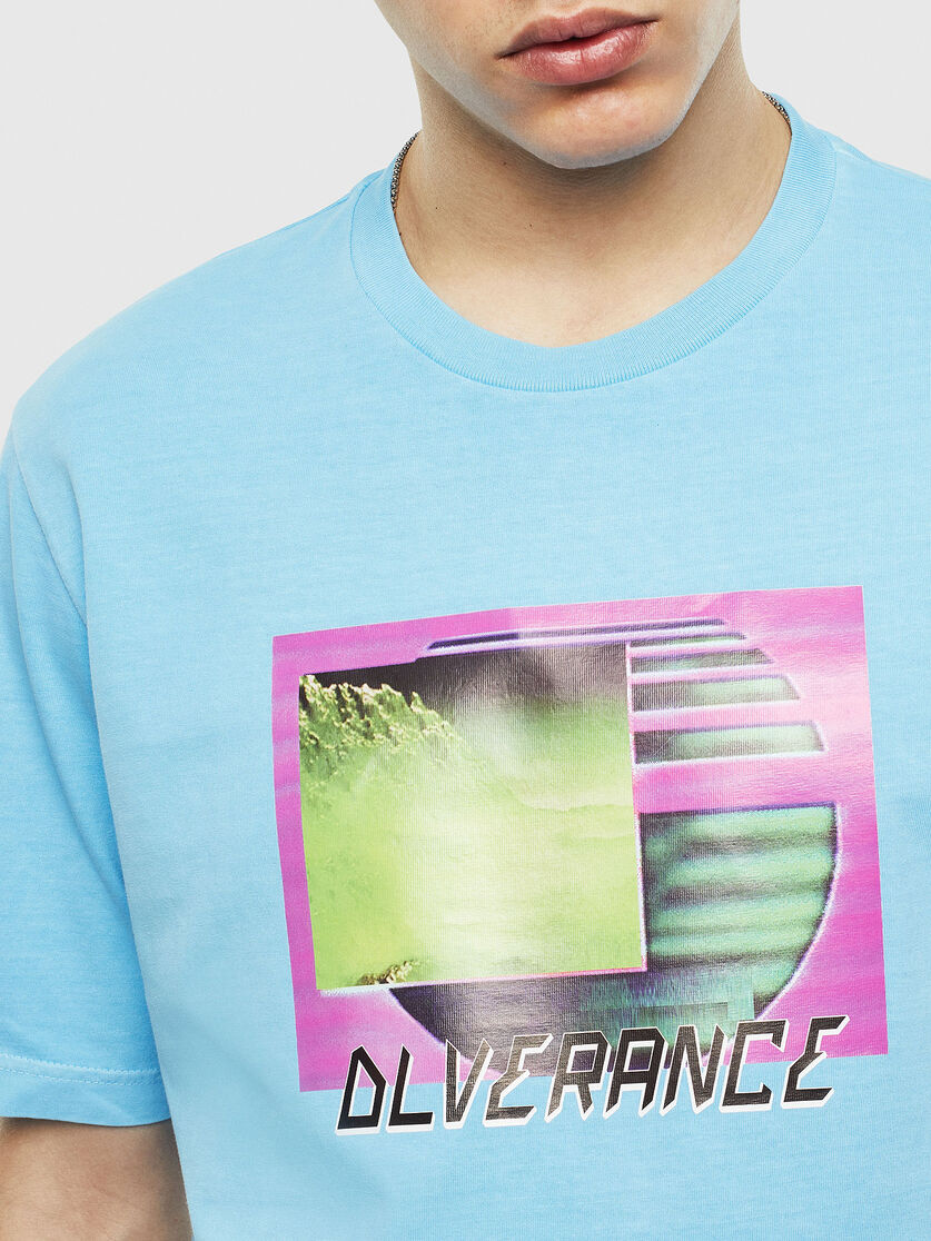 T Just Neon S1 Man Pigment Dyed Fluo T Shirt With Print Diesel