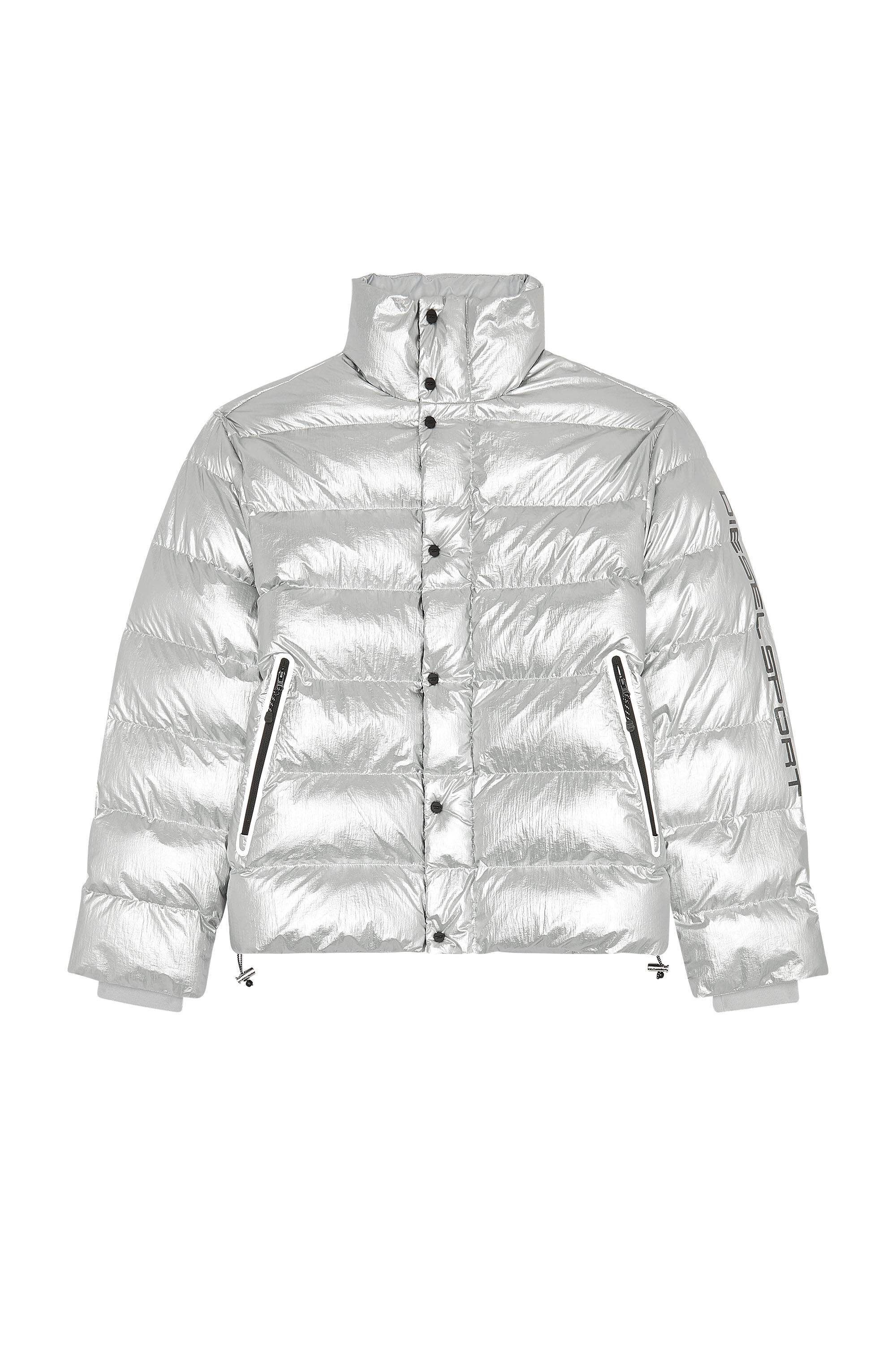 Metallic silver sale puffer coat