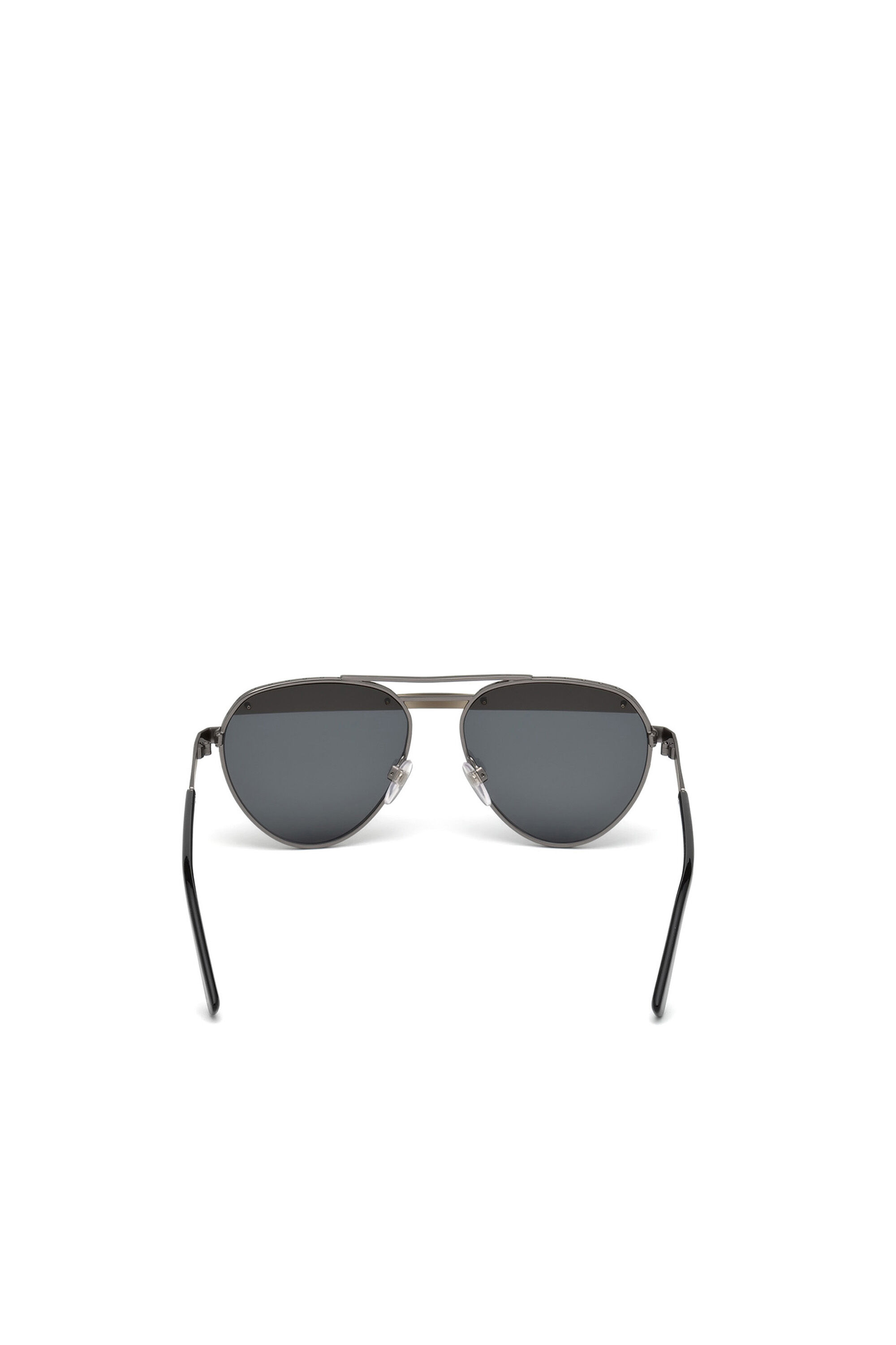 Diesel - DL0261, Unisex's Pilot shape eyewear with slanting detail in Black/Grey - 4