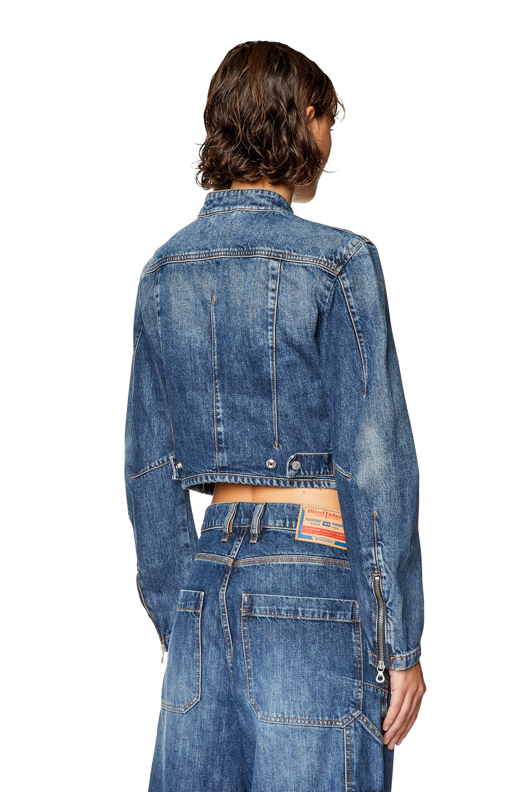 Women s Slim fit zip denim jacket DE SLIMMY BK S Diesel