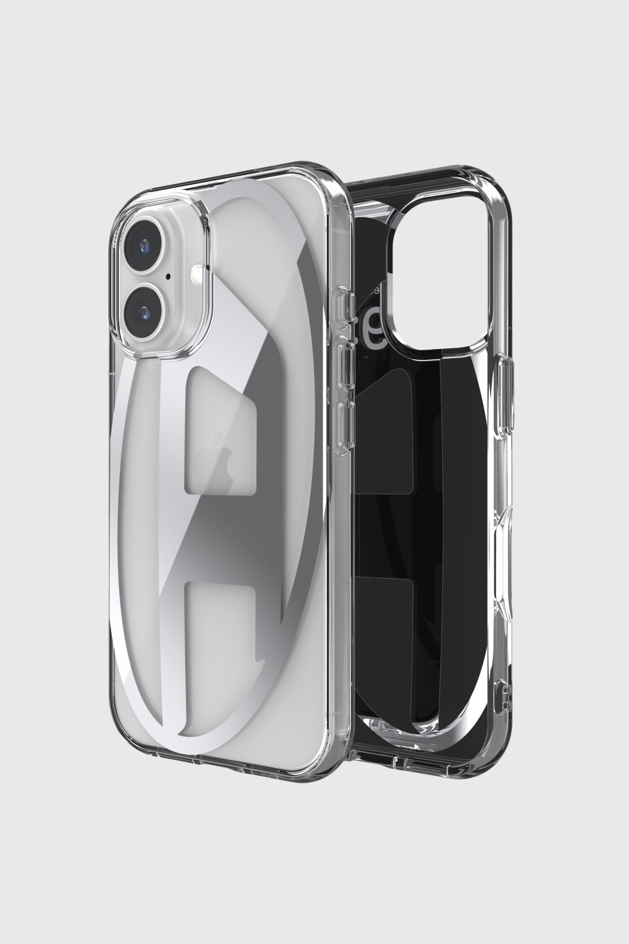 Diesel - 60139 AOP CASE, Unisex's Oval D Mirror Case for iP 16 in Silver - 1