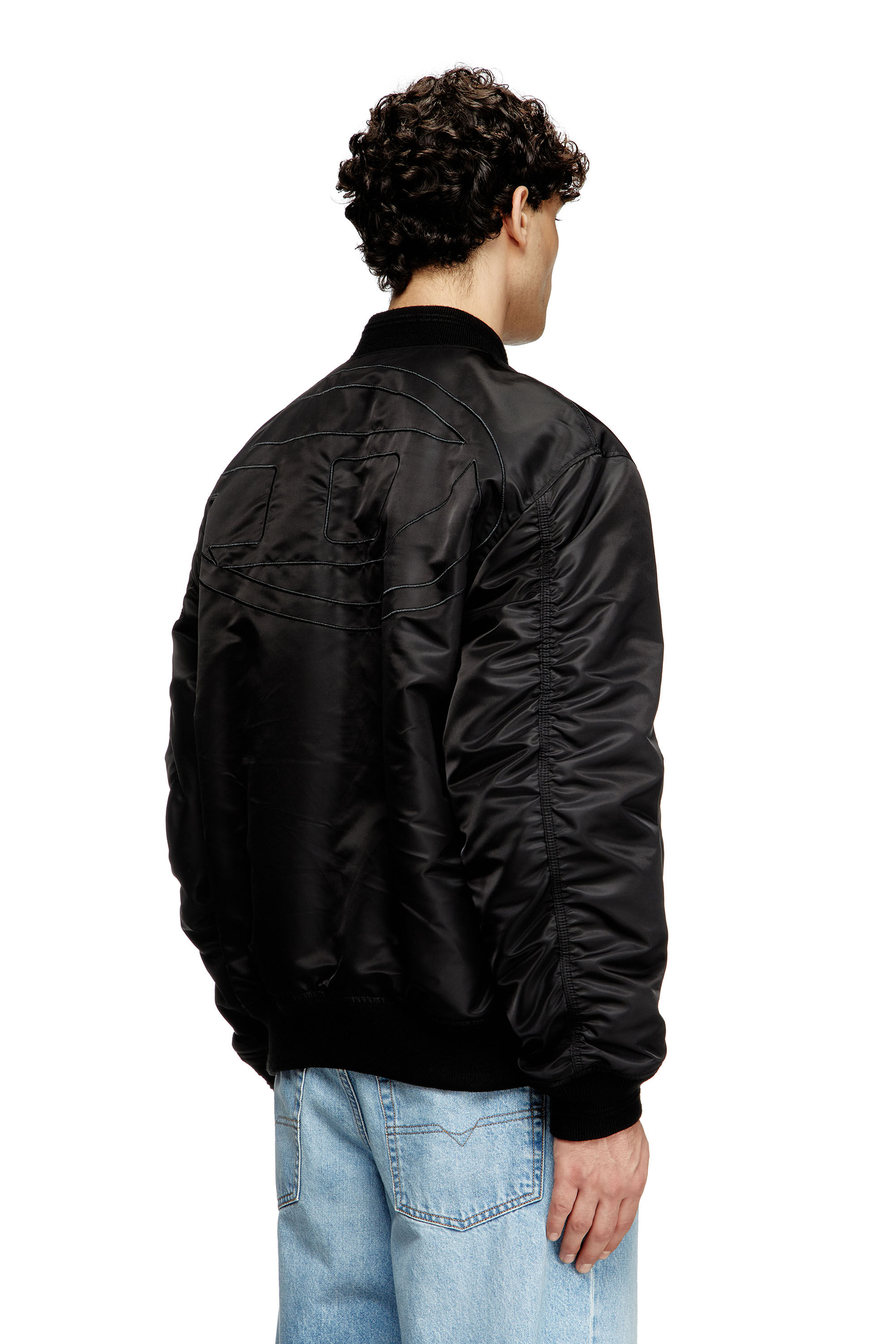 Men's Bomber jacket in padded nylon with Oval D | Black | Diesel GB