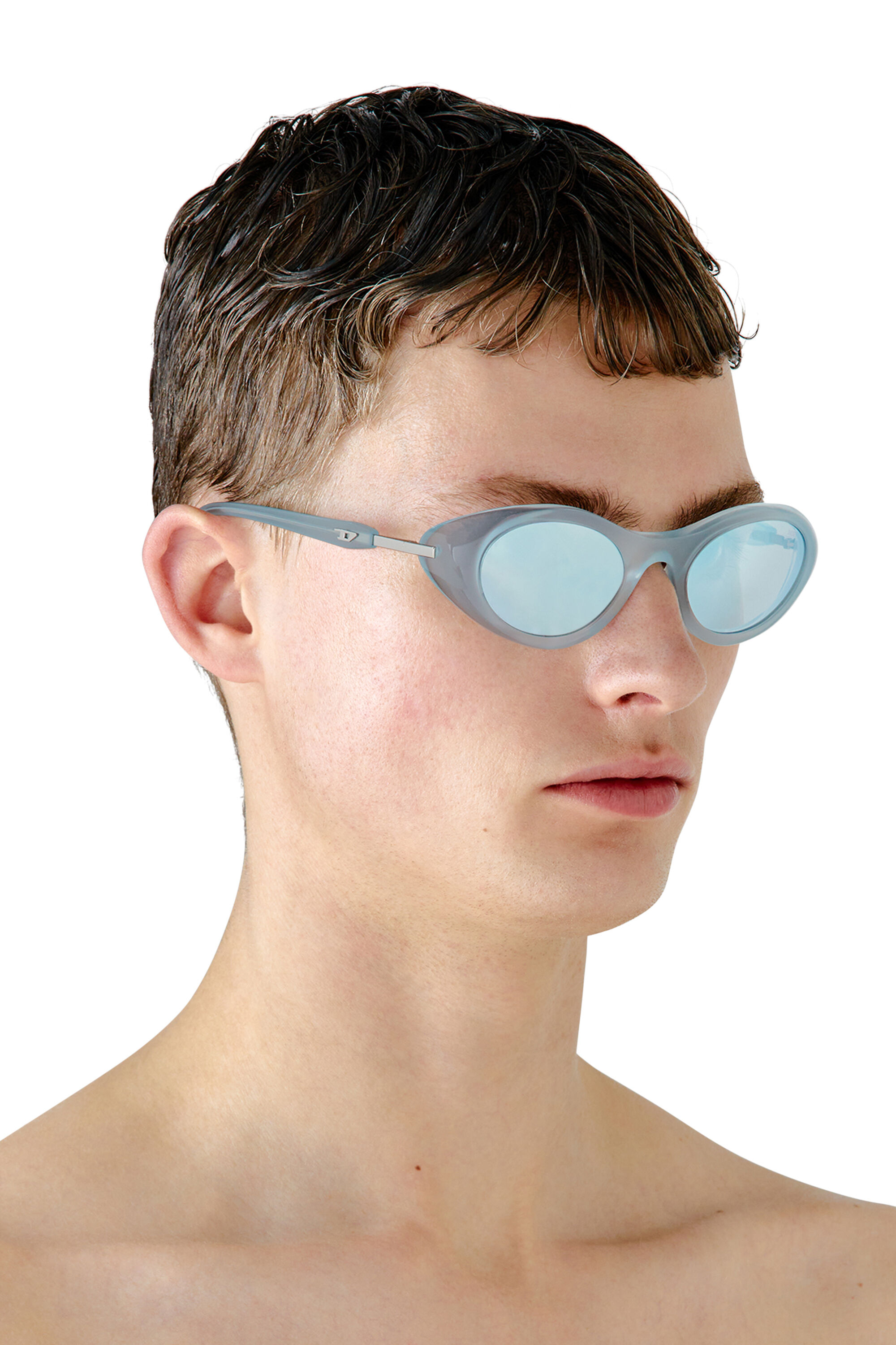 訳あってお買い得！30～80％OFF Women's Wrap-around shape sunglasses | Blue | Diesel 小物