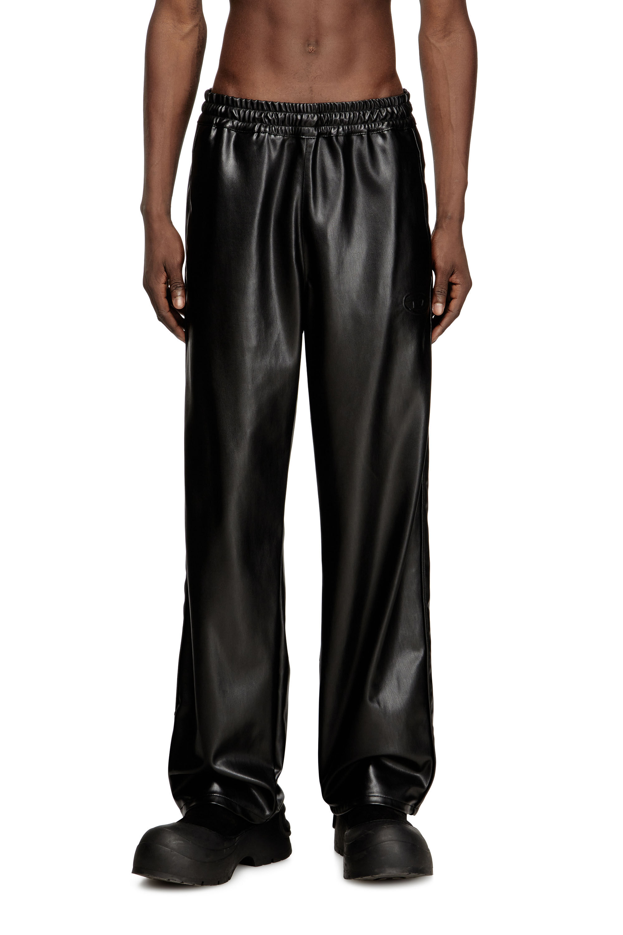Men's Track pants in coated fabric | Black | Diesel GB