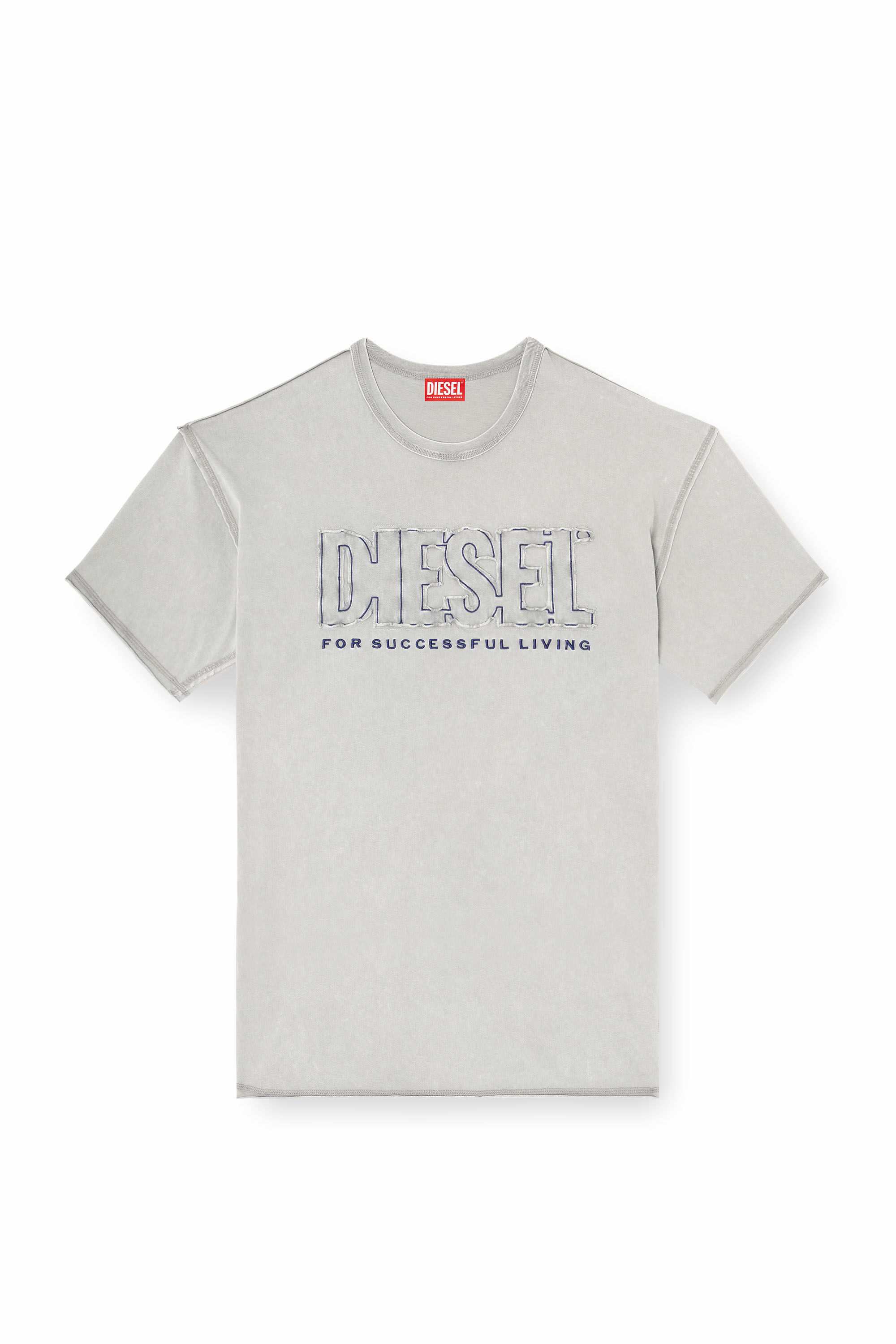 Diesel グレー Tシャツ | Tシャツ Diesel embossed Gray Charcoal