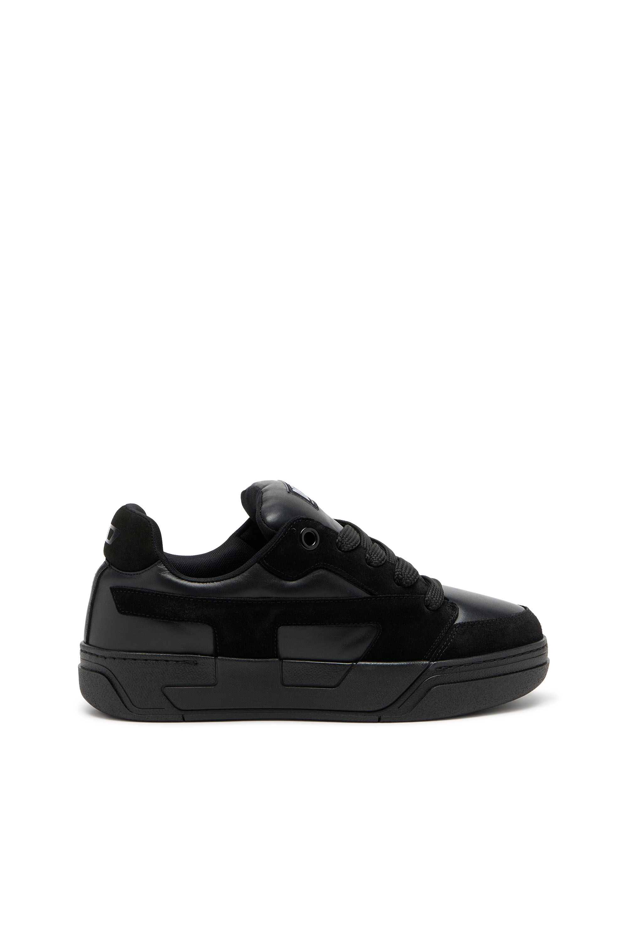 Men's D-Ollie-Monochrome sneakers in suede and leather | Black