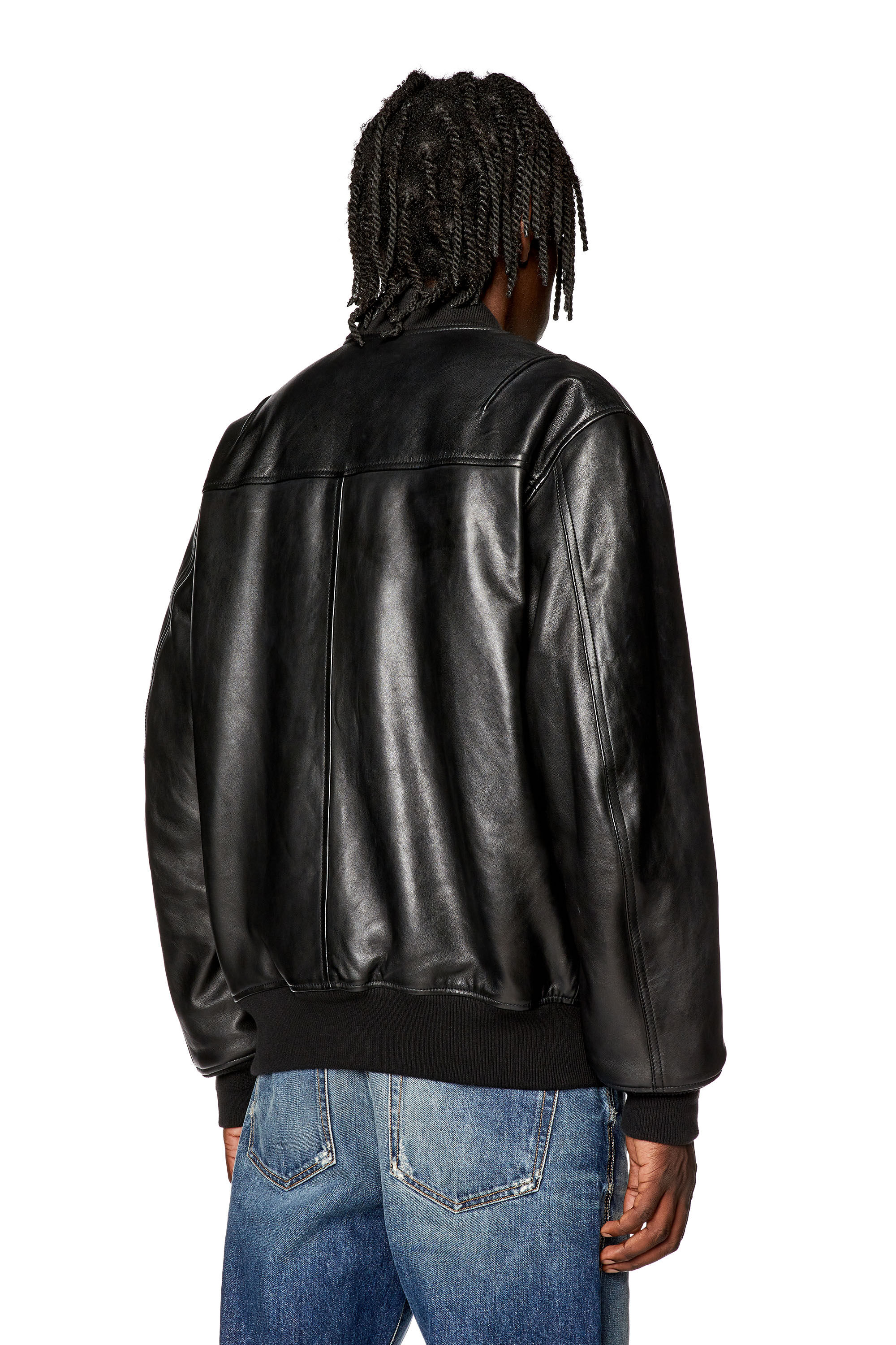 Men s Padded jacket in tumbled leather L PRITTS Diesel
