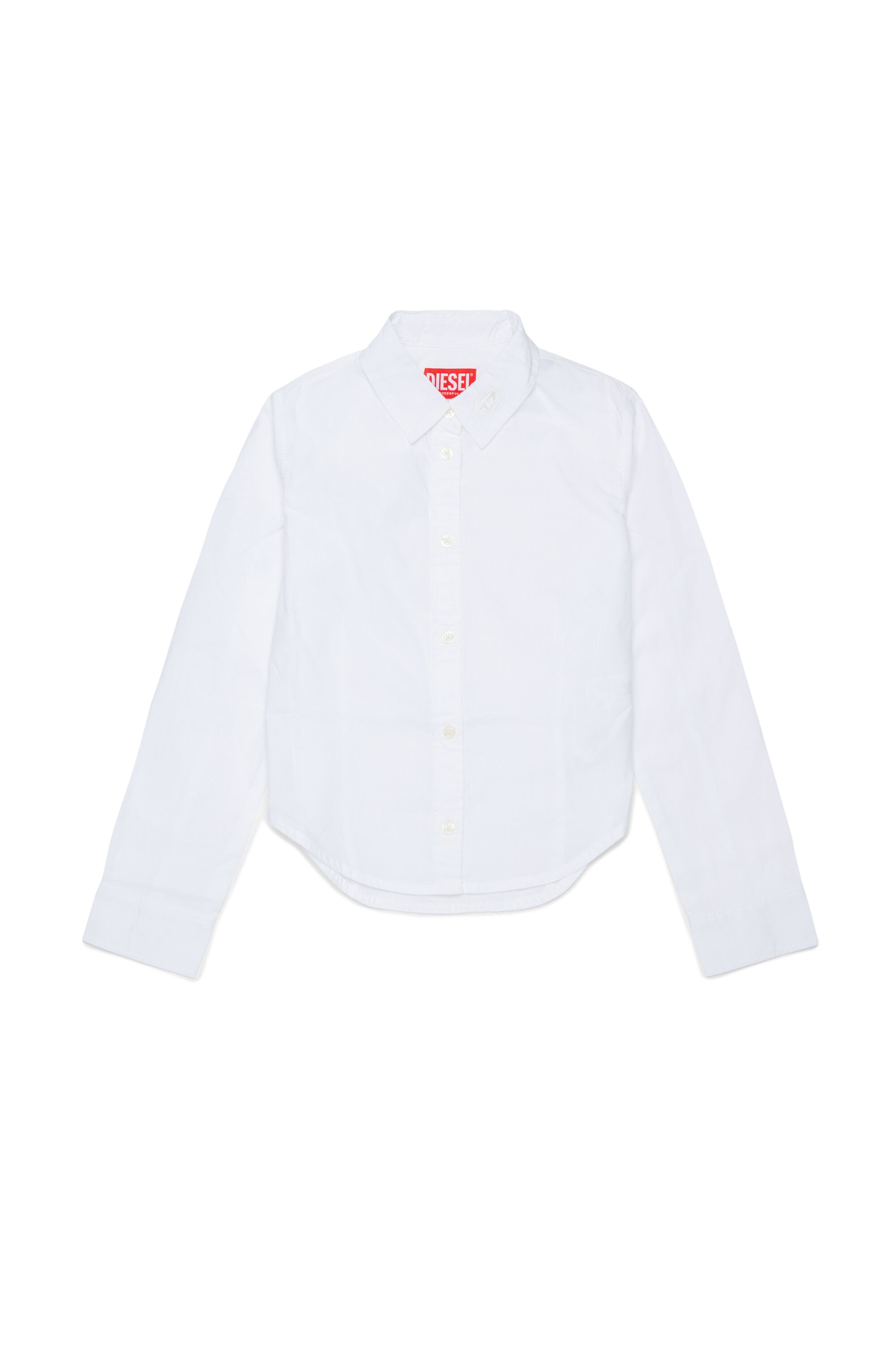Diesel - CLAIRE, Woman's Cotton shirt with Oval D collar in White - 1