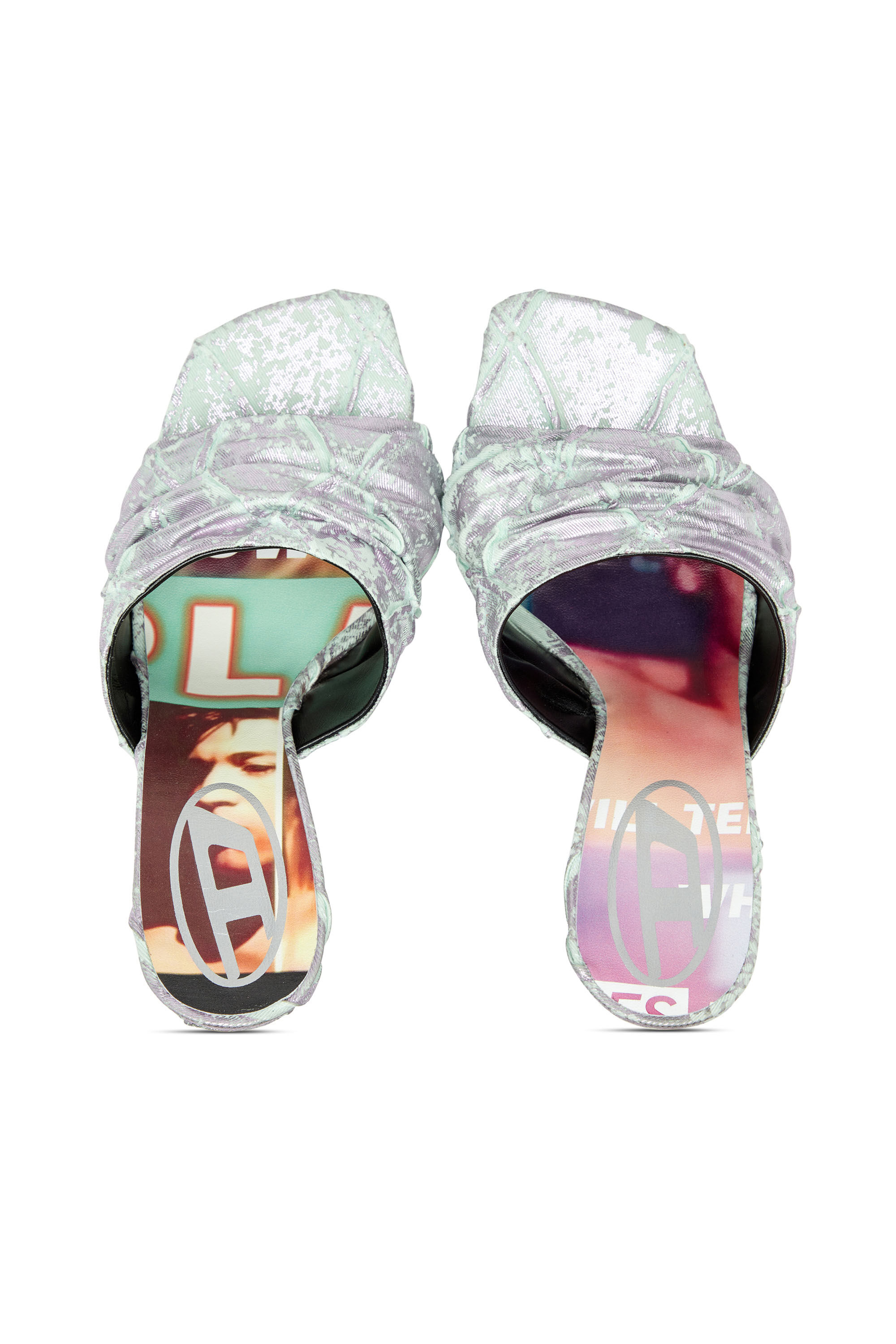 Versace 90s vintage logo mid heel sandals top