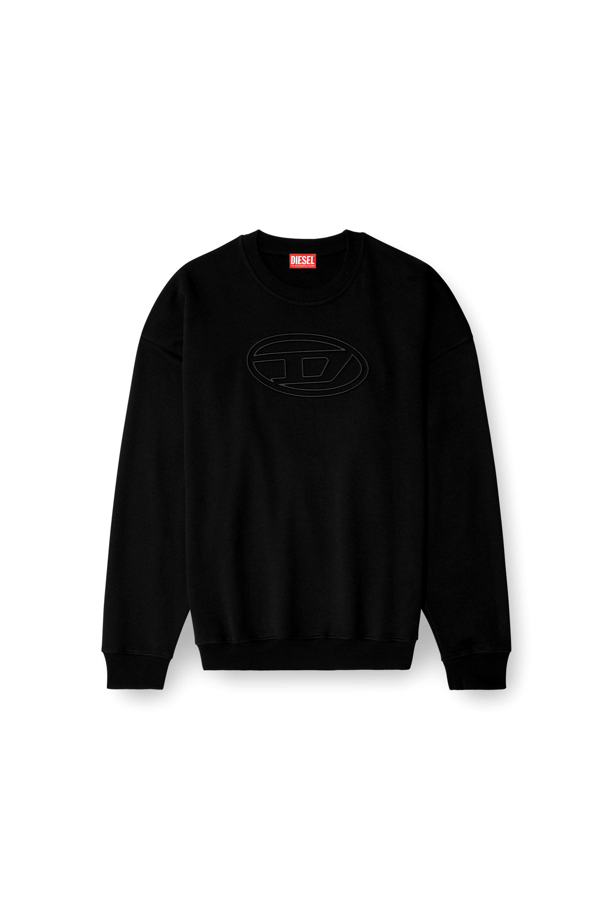 Men's Sweatshirt with embossed Oval D | Black | Diesel