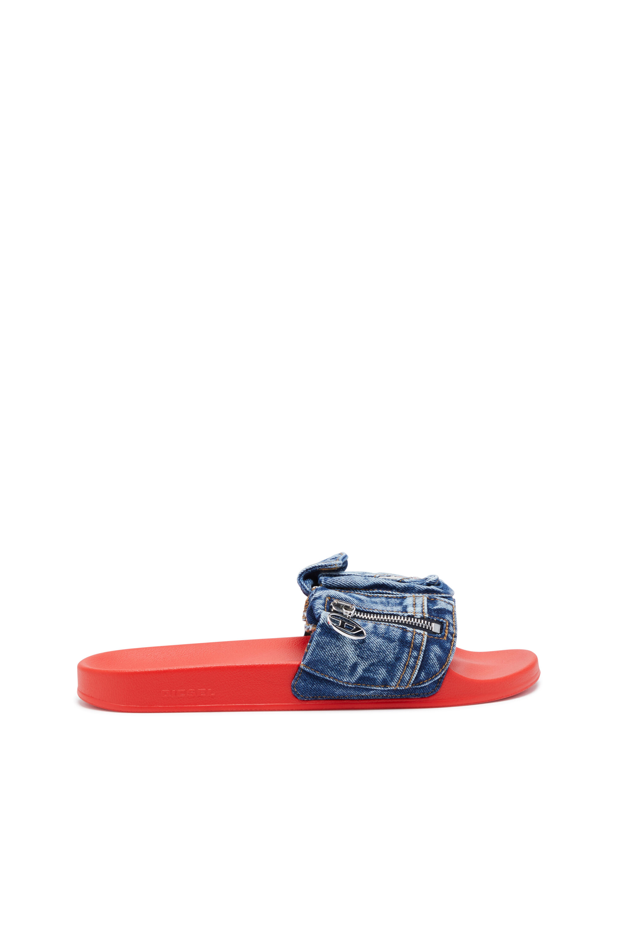 Red slides for men discount